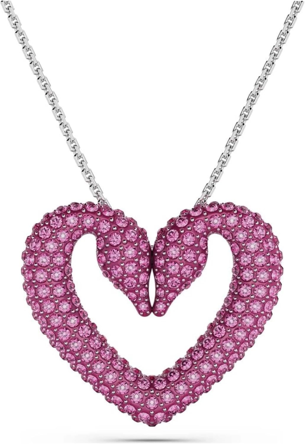 Swarovski Una Necklace Pendant, Swan, Heart, Pink M
