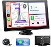 9 Wireless Portable Car Play Screen for Apple CarPlay & Android Auto, Touchscreen Car Stereo with 1080P Backup Camera, OTA Updates,Mirror Link, Voice Control, GPS Navigation, FM