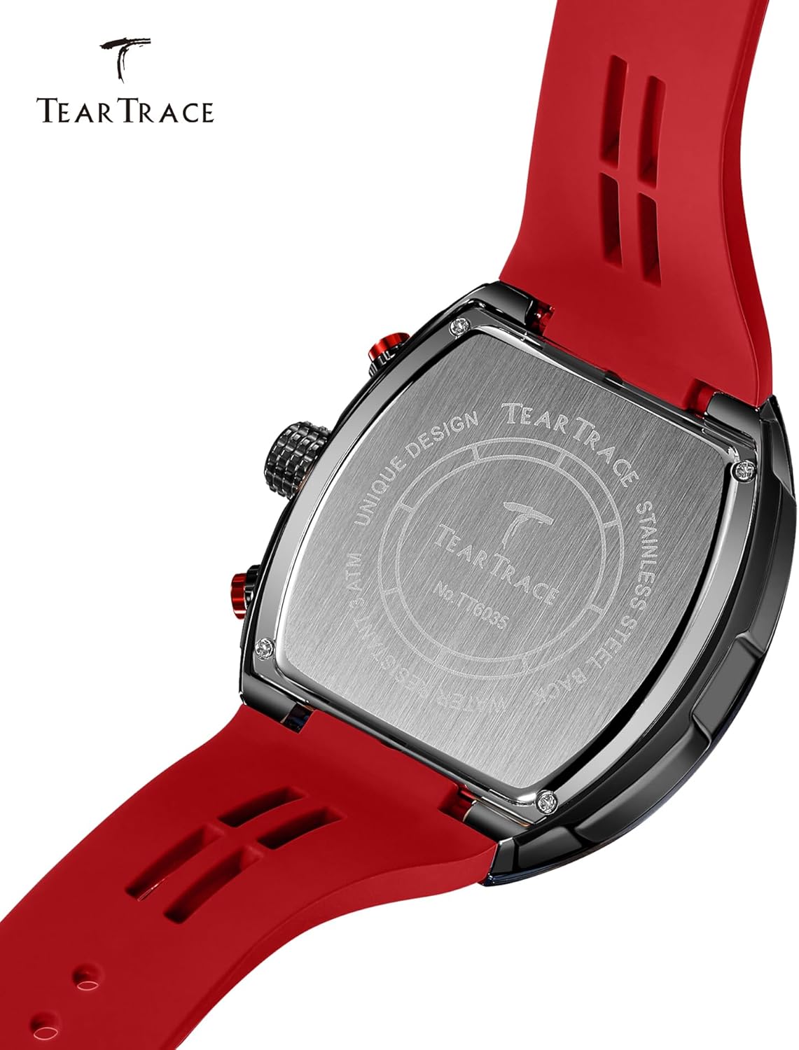 Watches for Men Analog Quartz Waterproof Sport Men’s Watch Tonneau Chronograph Luminous Fashionable Unique Casual Watch with Silicone Strap - Image 9