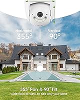 Vista 3 de Cámara de Seguridad 5G/2.4G para Exteriores, Grabación 24/7 Cámaras con Cable para Seguridad del Hogar, Alimentación por Enchufe, PTZ 360°