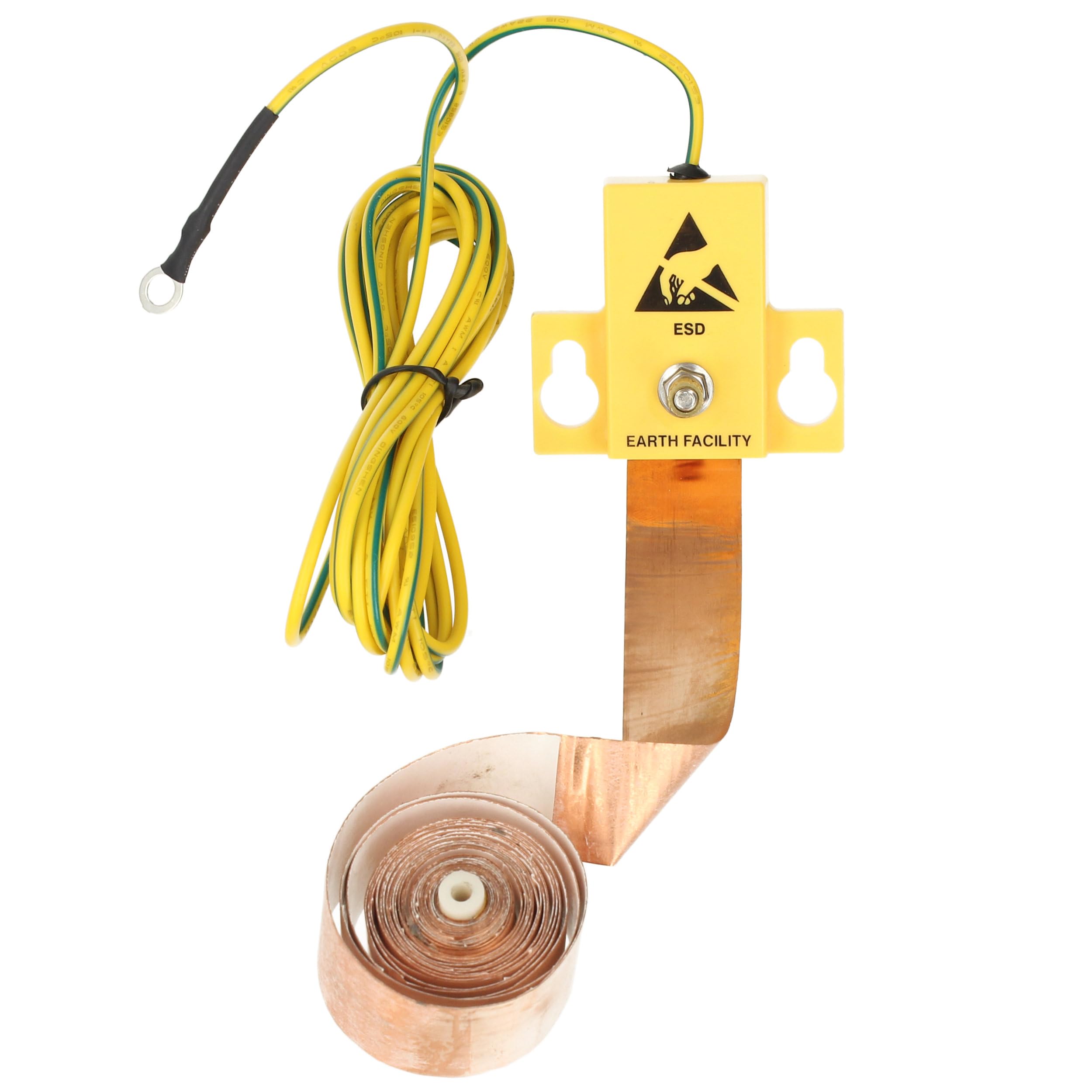 Equipment di messa a terra per pavimenti – Montaggio a parete – M5 vite di collegamento per collegamento di occhielli – innovativer protezione ESD – 1 Mega Ohm di resistenza