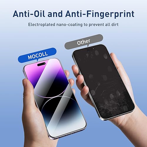 Miniatura 5 de Kit de alineación automática protector de pantalla para iPhone 14 Pro Max, luz azul, 6.7 pulgadas, cobertura completa, compatible con isla dinámica,