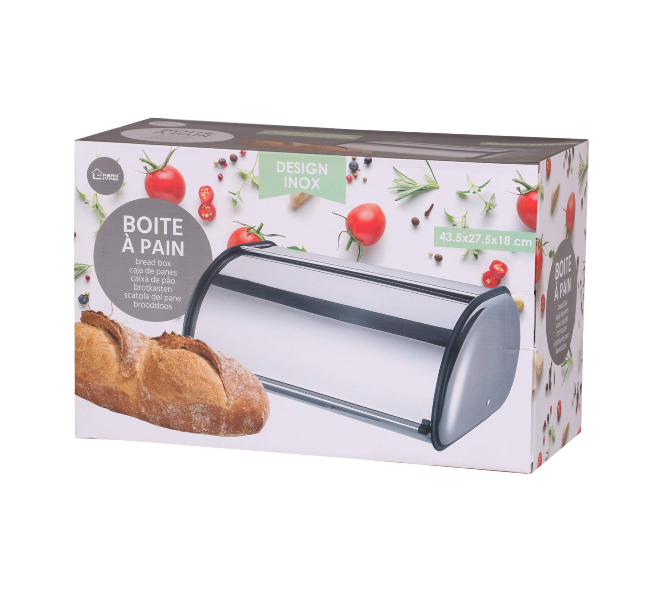 OUBUBY Boîte à pain ovale en acier inoxydable avec couvercle à roulettes et fenêtre transparente pour boulangeries et restaurants OUBUBY Boîte à pain ovale en acier inoxydable avec couvercle à roulettes et fenêtre transparente pour boulangeries et restaurants