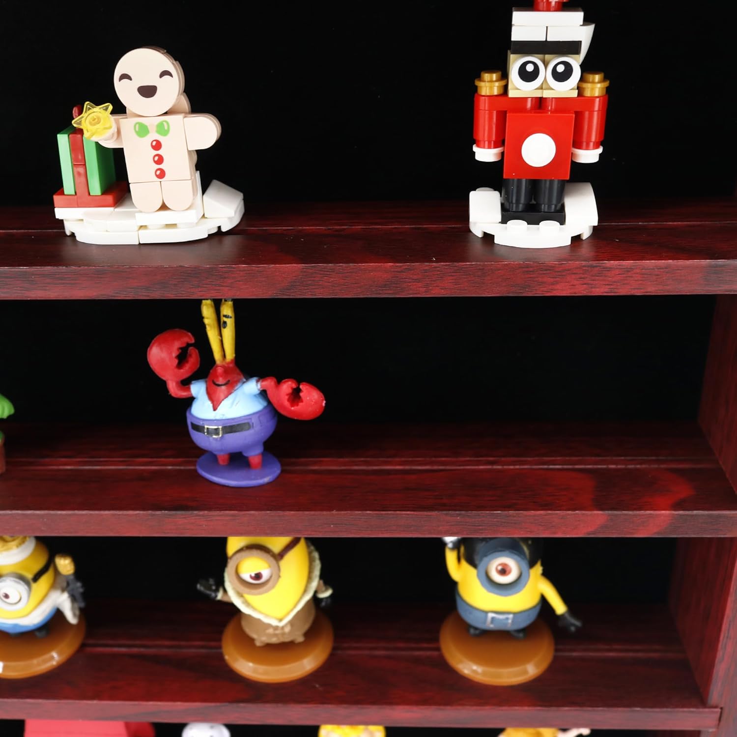 shadow box frame display case 18x24 with removable shelves, deep memory box trinket knick knack shelf cabinet for collector, keepsake coins military medals wedding flowers cherry cherry 18x24