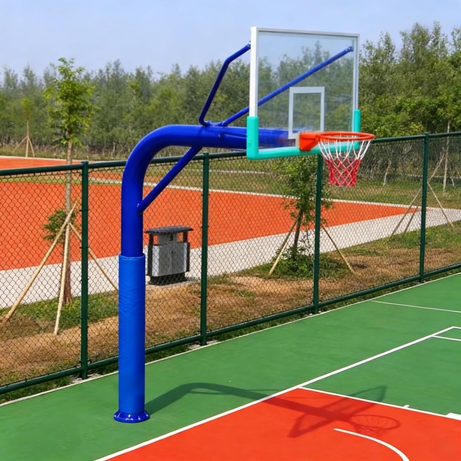 Waterproof Basketball Pole Pad, Self-Adhesive 6 Ft Tall Square Pole Padding for Home Game Rooms/Children's Activity Areas, All-Weather Protective Pads(Blue,Dia-2.5in/6cm)