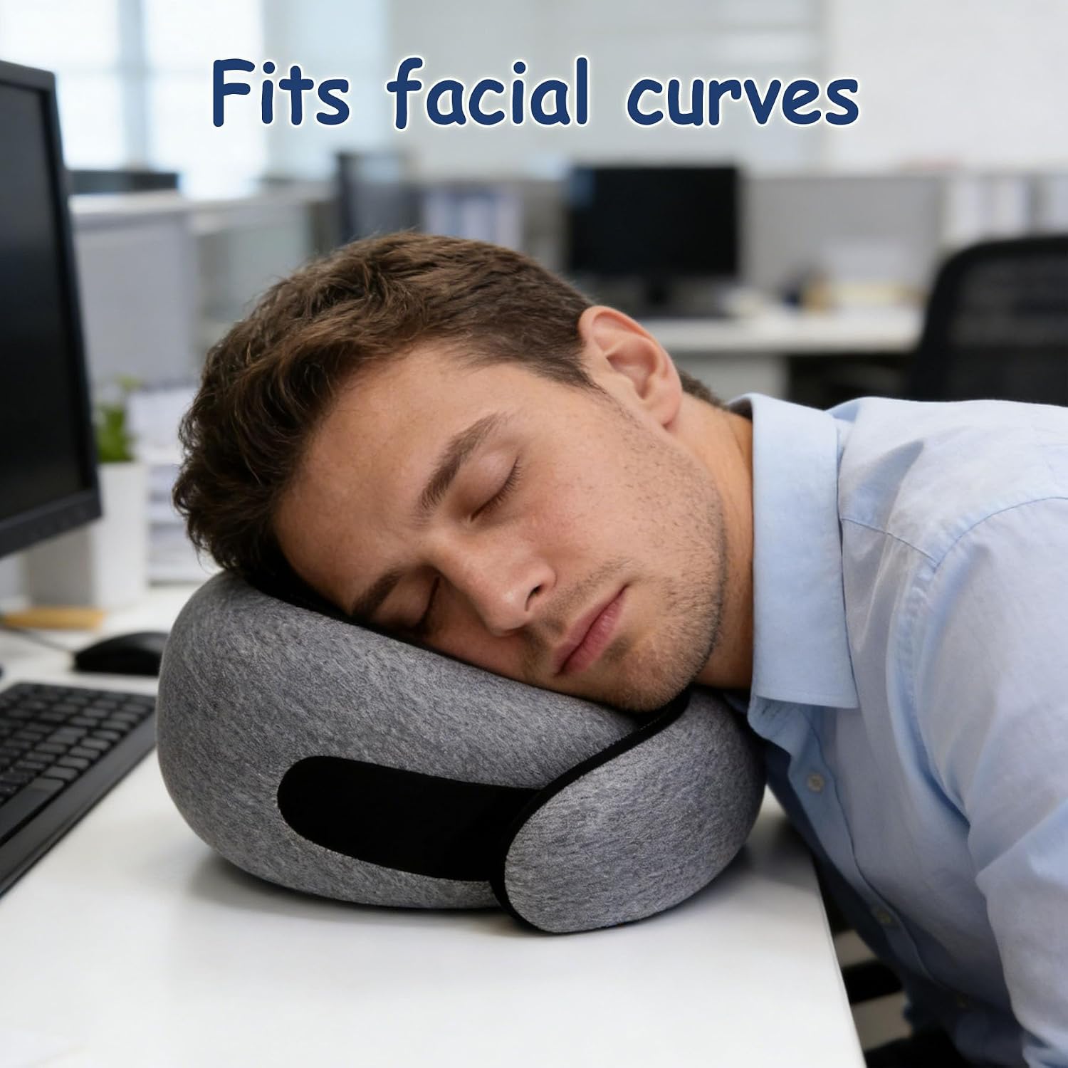 Travel Pillows,100% Pure Memory Foam Neck Pillow,360° Ergonomic Design,Airplane neck pillow for long flight,neck support,Best Travel Pillow,Travel Supplies,Suitable for Airplane,Office,and Car (Grey)