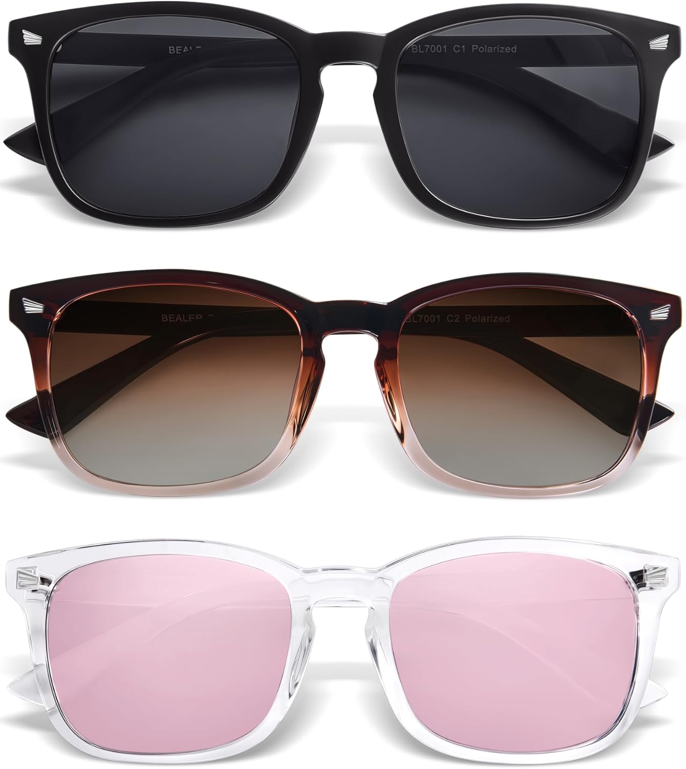 BEALER Polarized Sunglasses for Women Trendy Rectangle Sun Glasses Womens Classic Retro Shades UV400 Protection - Image 3