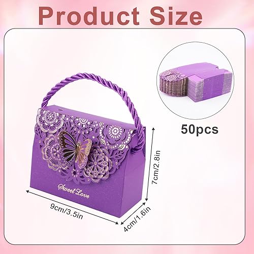 Miniatura 2 de 50 bolsas de regalo para bolso, bolsas de regalo de mariposa para recuerdos de fiesta, bolsas de regalo de fiesta, bolsas de regalo, cajas de regalo