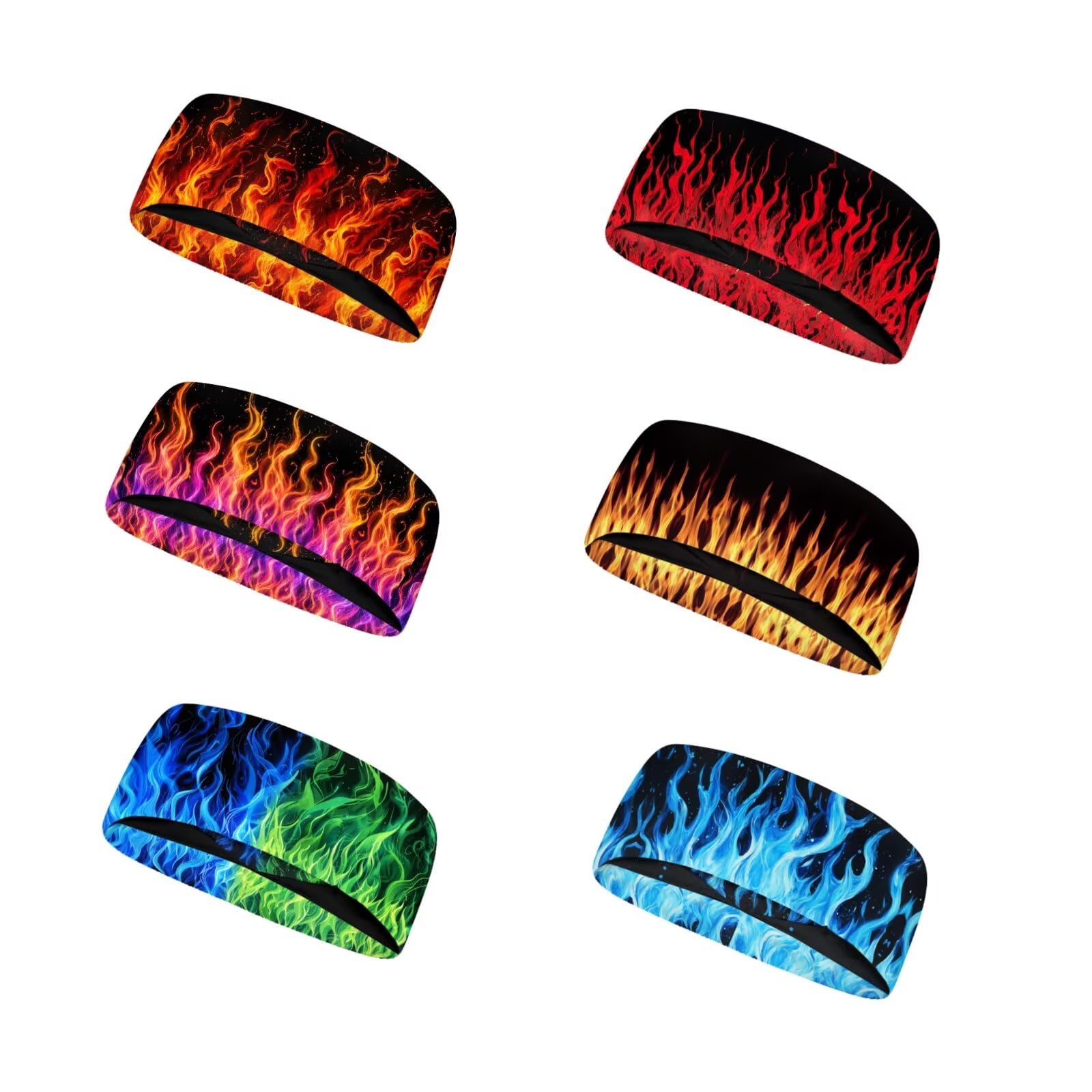Forchrinse 6 PCS Sport Sweatband Headband for Women Men Soft Elasitc Headband Running Yoga Hair Bands