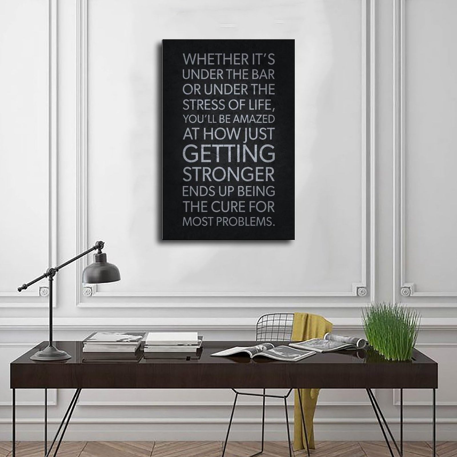 Pósteres motivacionales inspiradores para culturismo, culturismo, hombres y niñas, con citas motivacionales inspiradoras para gimnasio muscular, 60 x 90 cm