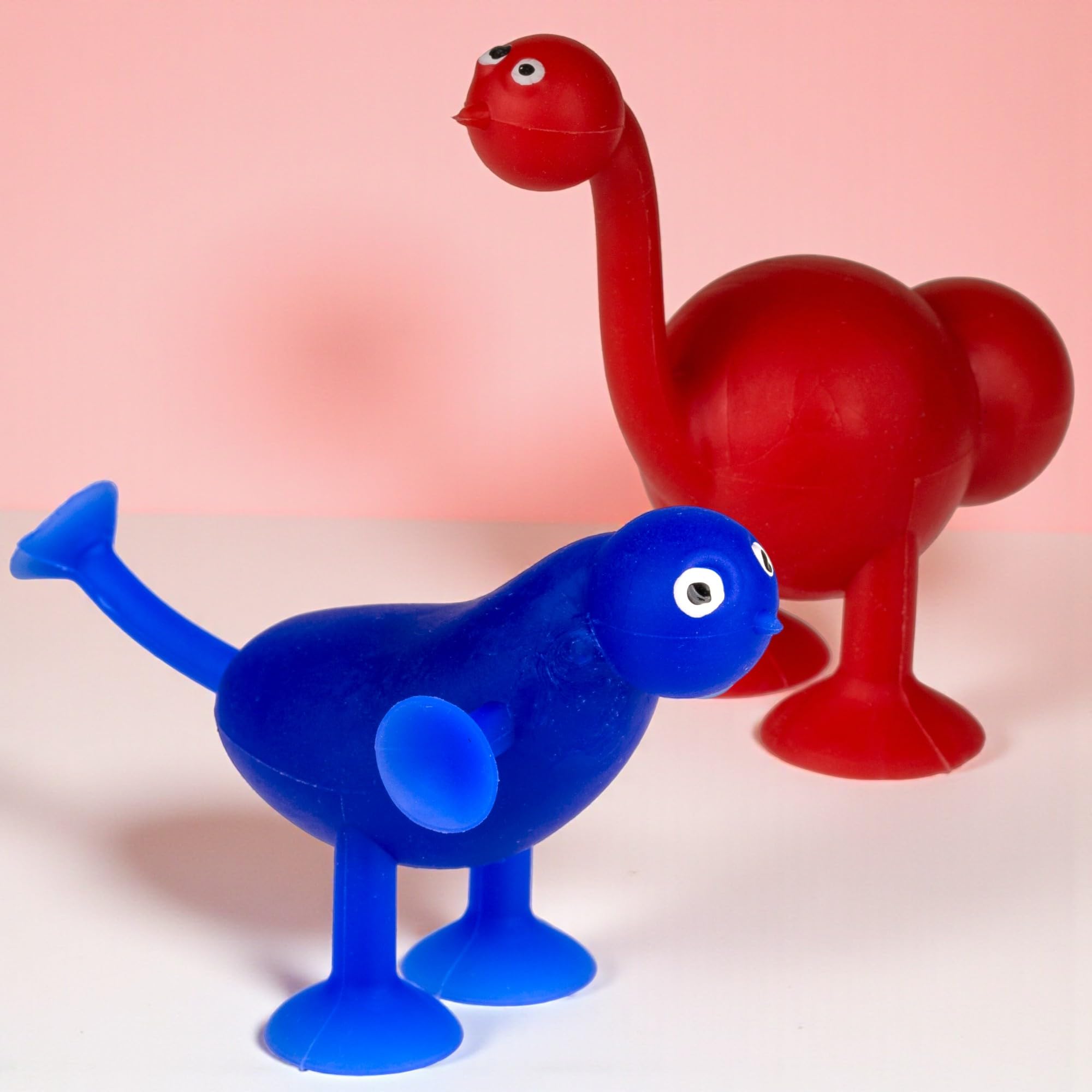 MIJOMA Silly Suction Animals zestaw 3 zabawnych ssących zwierząt z TPR, kolorowe mieszane, ok. 5 x 7 cm – zabawka sensoryczna, redukcja stresu, figurki zwierząt Fidget, modele losowe