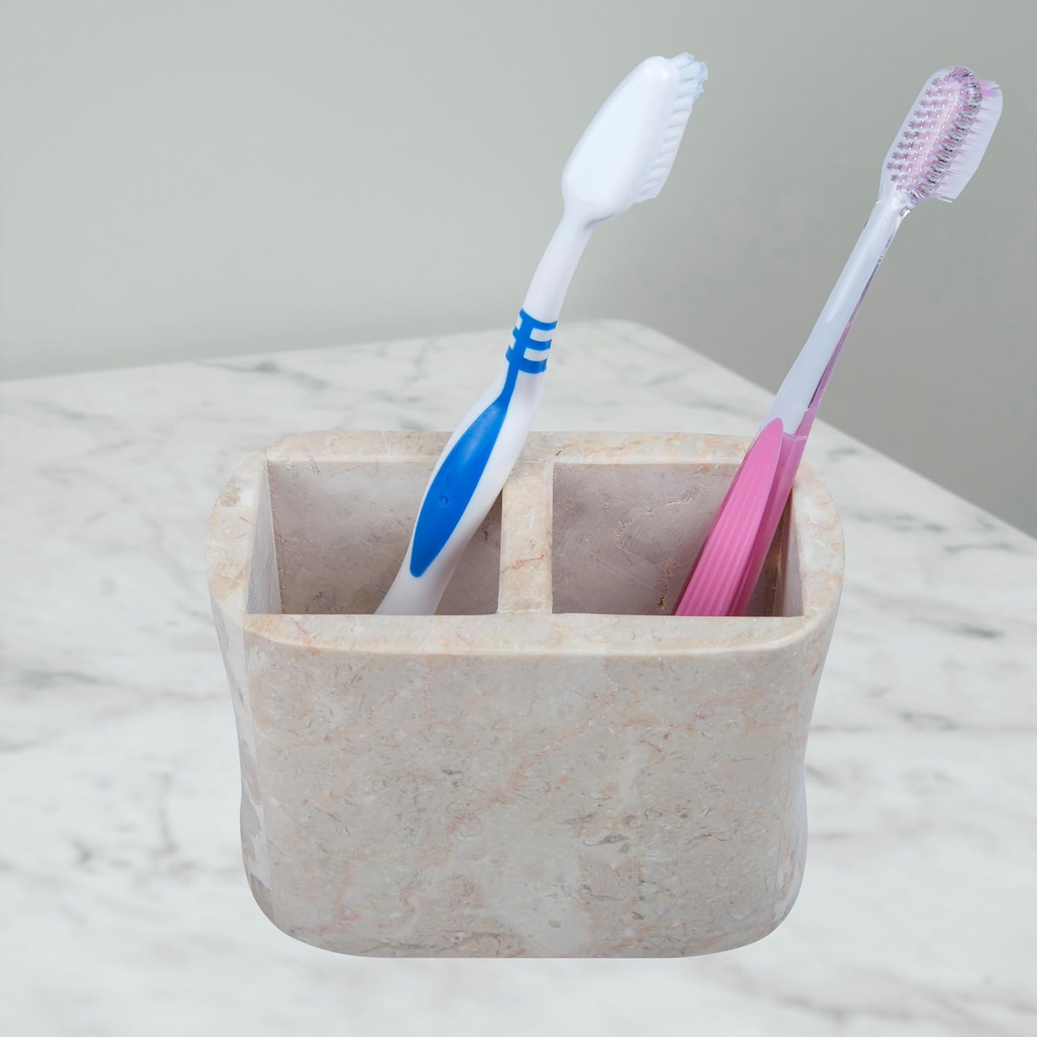 Creative Home Marble Bath Rectangular Toothbrush Holder - Curvy Shape