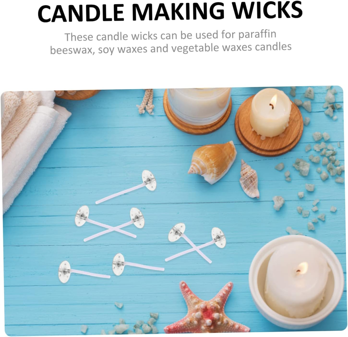 Tofficu 240pcs Candle Wicks for DIY Craft Projects Wax Materials Compatible Paraffin Beeswax Tealight Making Supplies