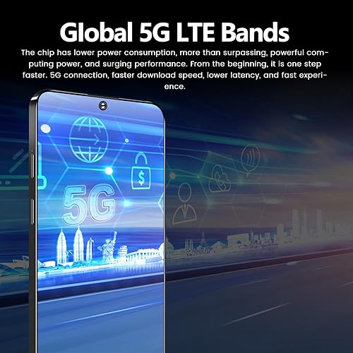 Miniatura 3 de Teléfono inteligente Android desbloqueado SM24 Ultra 5G Network Dual SIM Celular Pantalla de 6.5 pulgadas, 4000mAh, 4GB RAM y 128GB ROM (negro)