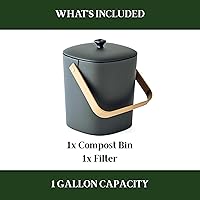 Vista 37 de Bamboozle Countertop Compost Bin Kitchen 1 Gallon Odorless Composting Bin with Filters Indoor Compost Bin with Lid Plant Based Kitchen