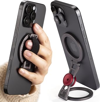 SHINEWEE Magnetic Essentials Bundle Adjustable Grip + Dual-Ring Fidget Stand Perfect for iPhone 12-16 & MagSafe Cases