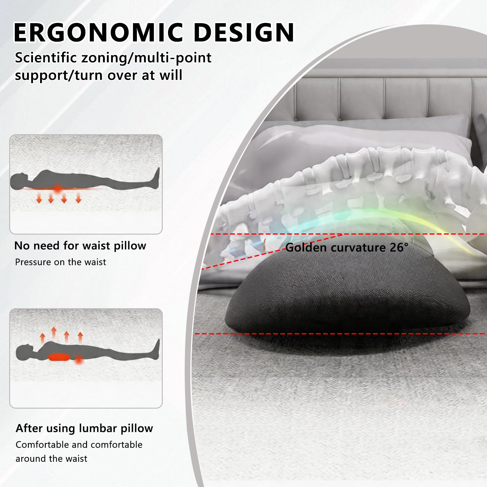 3 in 1 rückenmassagegerät, Electric Lendenwirbel Massagegerät mit Traction, Vibration Und Heat, Verstellbares Lendenwirbel-Traktionsgerät Mit intelligentem Steuerschalter, für Unteren Rücken, Nacken