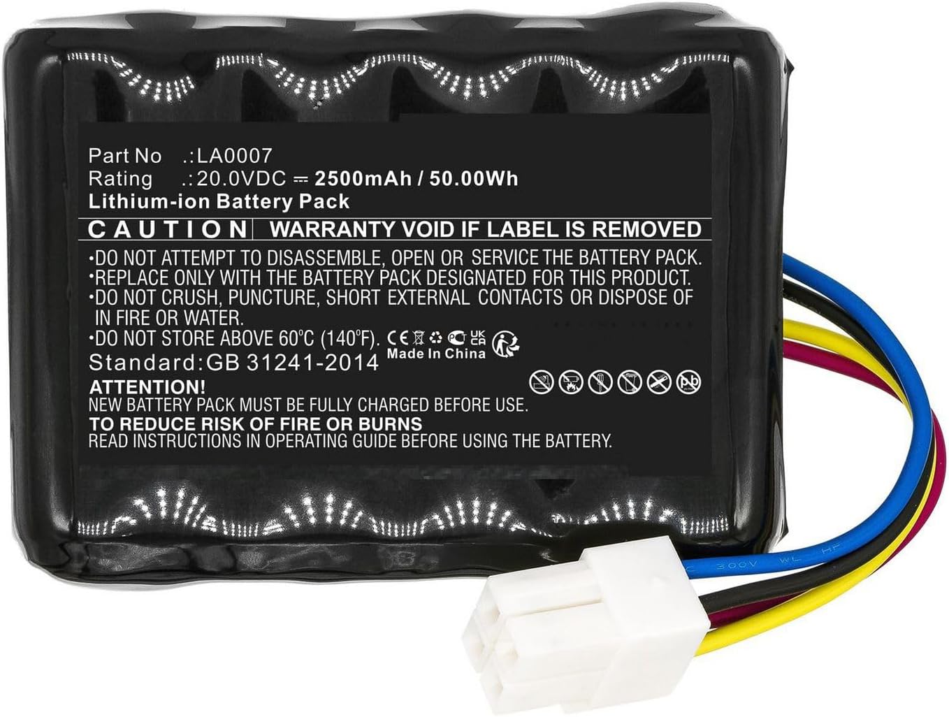 Battery for Landxcape Lawn Mowers 50Wh Li-ion 20V, LA0007 (Mowers 50Wh Li-ion 20V 2500mAh)