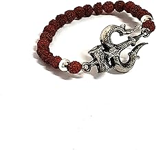 ASTROGHAR God Shiv Shakti Mahadev Ji Trishul Damru Powered Natural Rudraksh Protection And Peace Bracelet For Men And Women