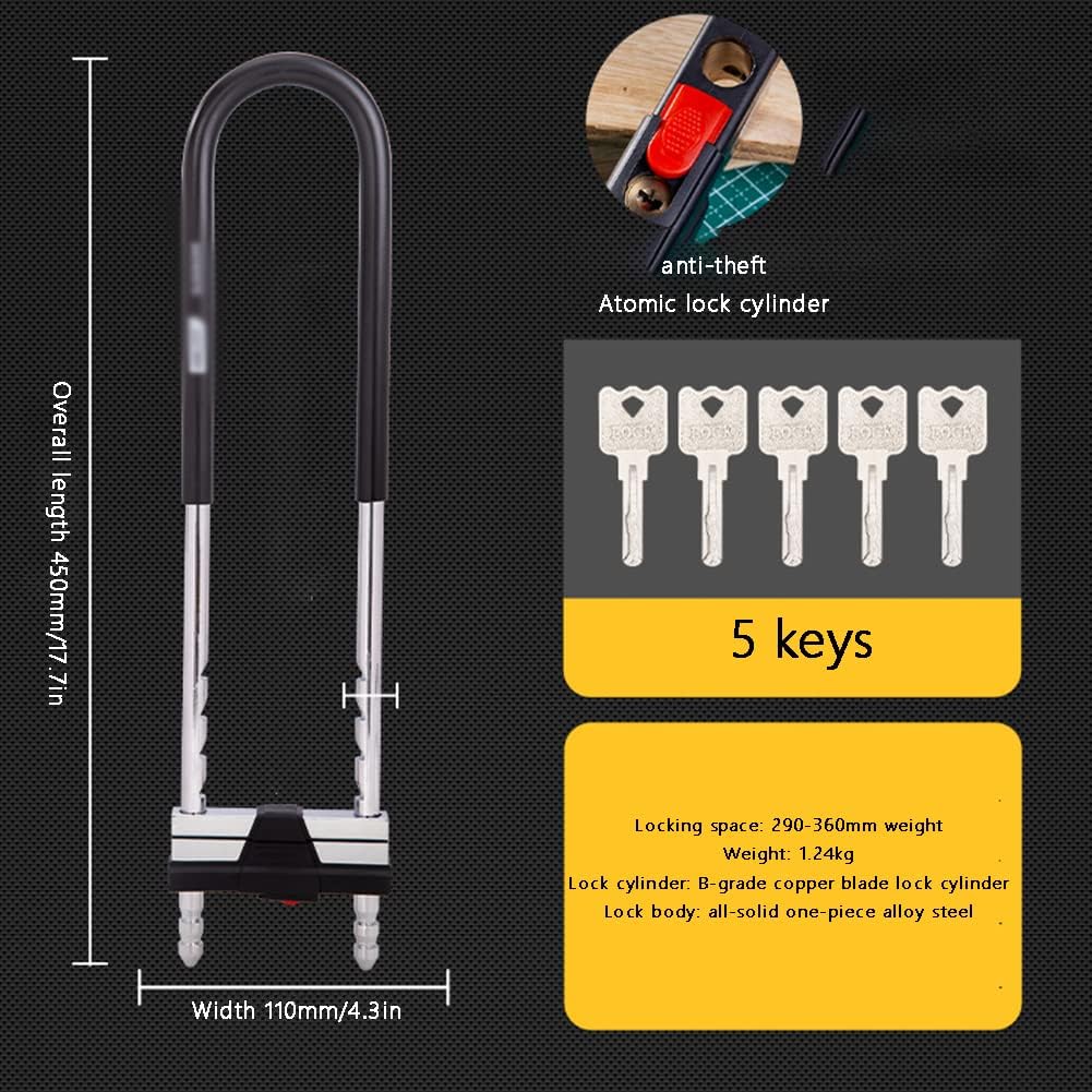Heavy Locks Easy to Use Bike U-Lock, Durable Anti-Theft U-Lock, for Glass Door Locks Bike Locks Anti-Theft Locks Cycling Safety Tool U-Locks for Bicycles