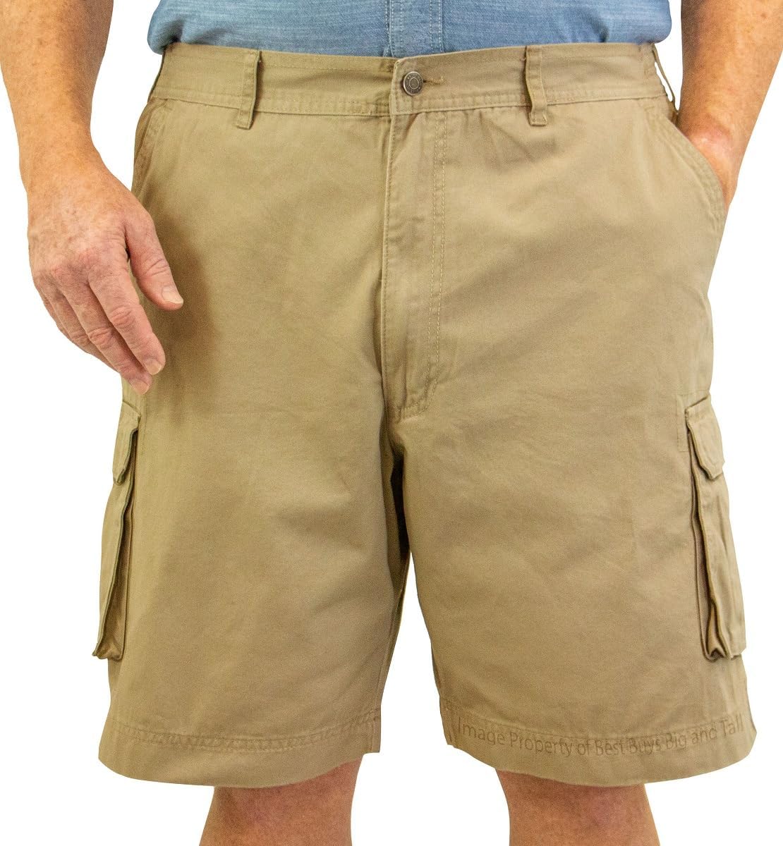 ROCXL Big & Tall Men's Cotton Cargo Shorts Sizes 46 to 66 - Expandable Waist - Image 4