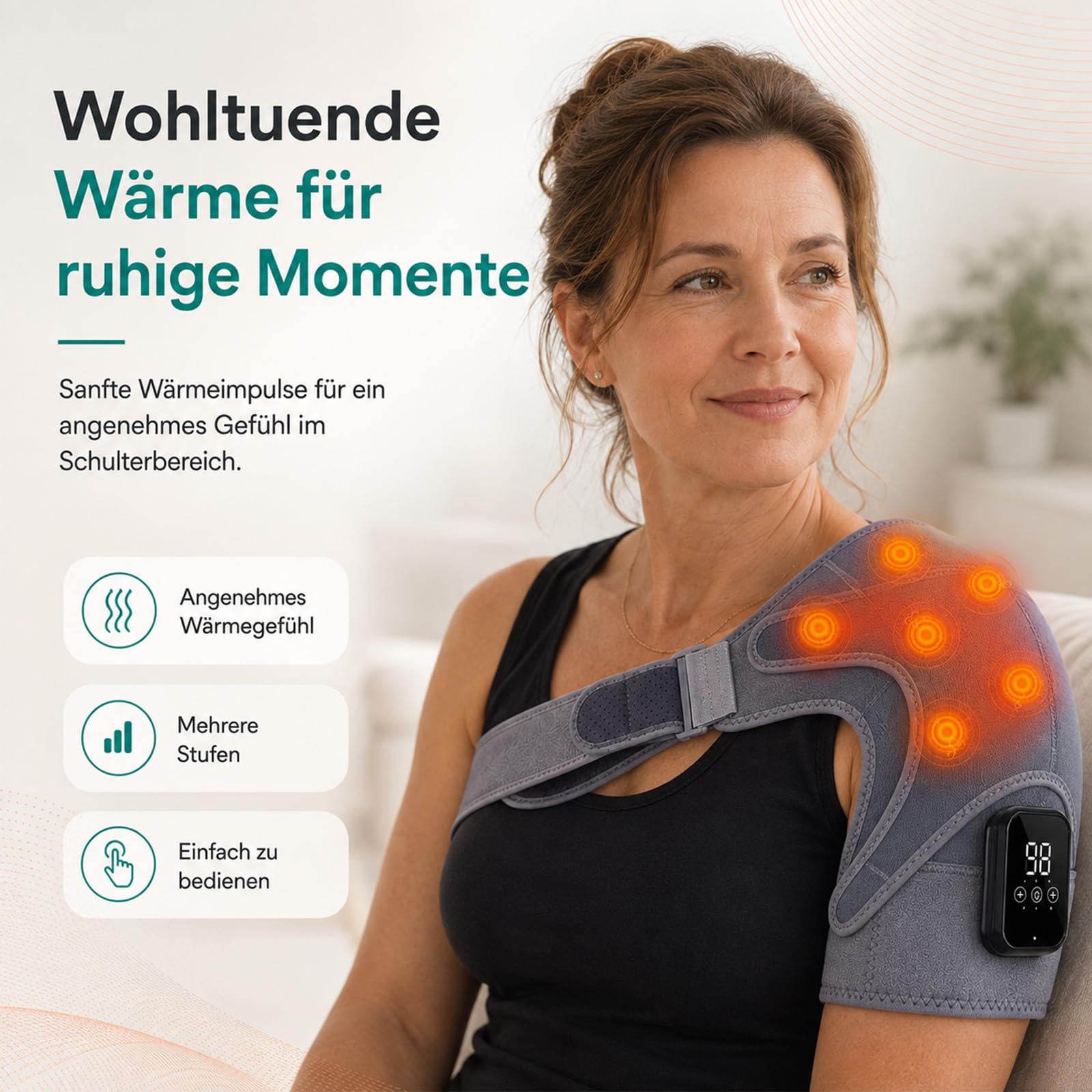 Relivera 3-In-1 Schultermassage Mit Dreifacher Massagefunktion | Kabelloses Design, Lange Akkulaufzeit, Verschiedene Massageprogramme