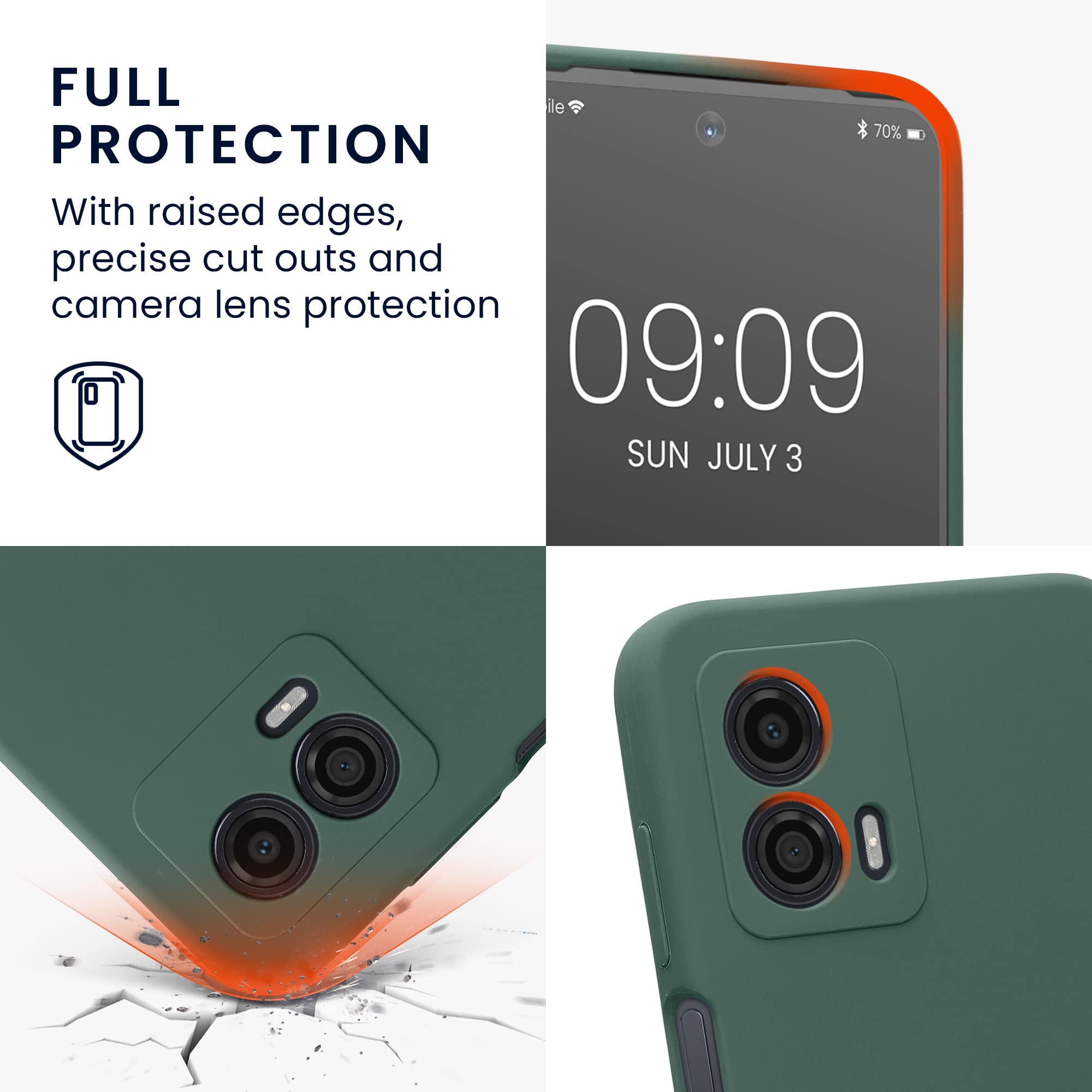 kwmobile Cover per Motorola Moto G85 5G Custodia - Back Case per Smartphone in Silicone TPU - Protezione Gommata - petrolio matt