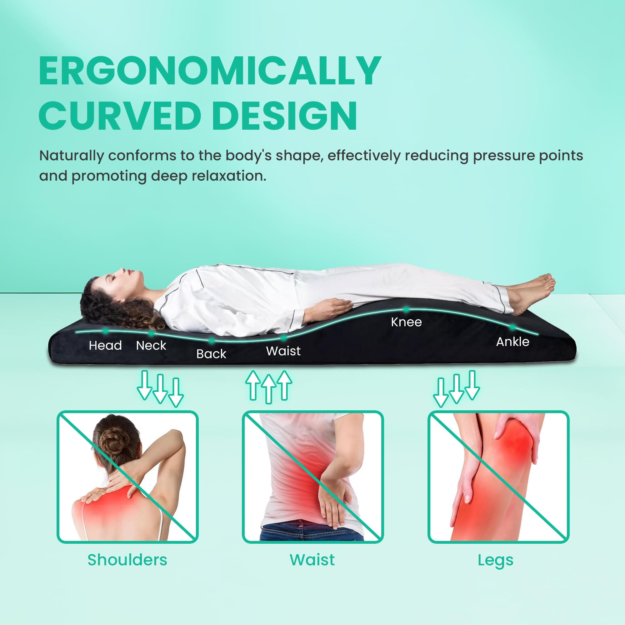 Matelas Extension de Cils, Matelas à Cils Courbé en Mousse à Mémoire de Forme, Matelas Table de Massage, Coussin pour Lit de Cils pour Salon de Beauté
