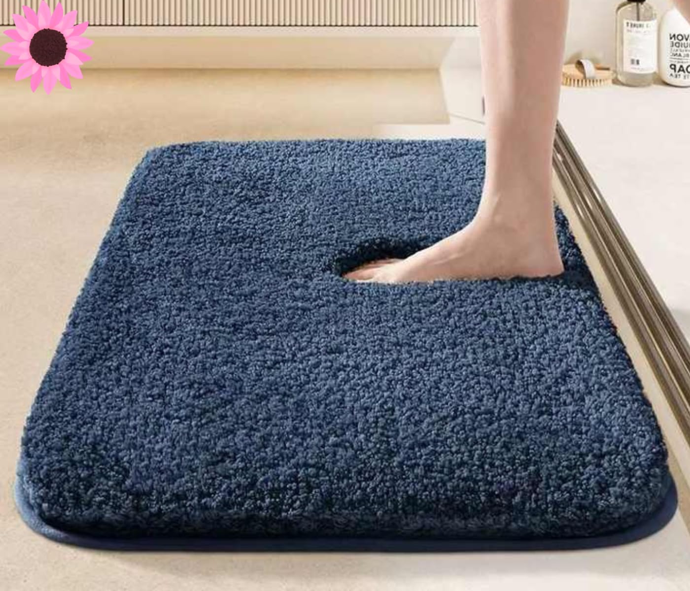 HOWNICE Decore Microfiber Door Mats for Home Entrance Living Room | Anti Skid Doormats for Bathroom Entrance and Bedrooms | Main Door Mats for Entrance Matt (Bathroom Mat Blue)-picture-11