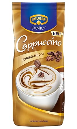 KRÜGER Family Cappuccino Chocolate Mocha Instant Coffee 500 g Bag Flavoured drink powder soluble bean coffee caffeinated