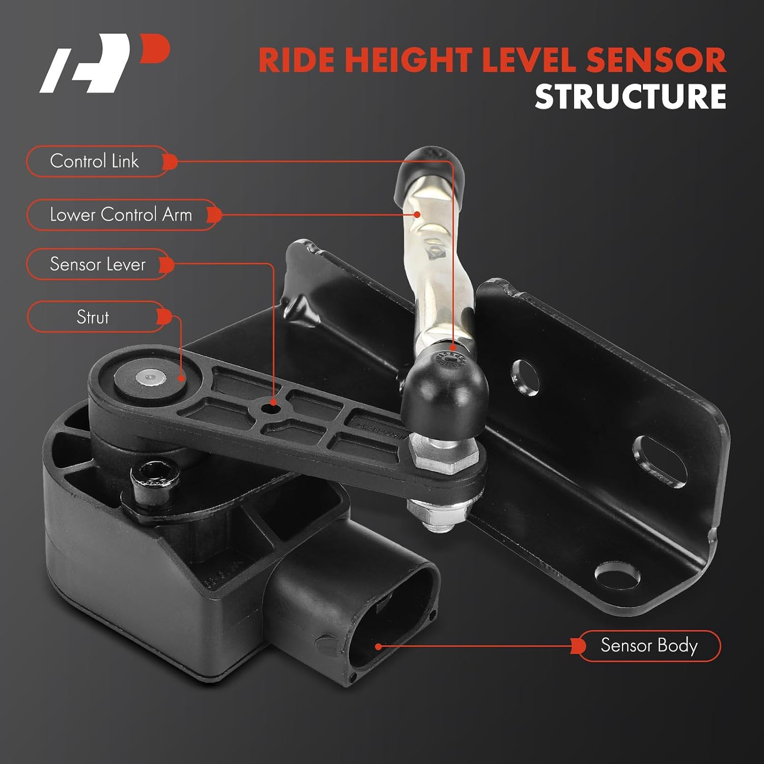 A-Premium Ride Height Level Sensor Compatible with Ram 1500 2013 2014, Front Right Passenger Side, Replace# 56029594AC, 56029594AB