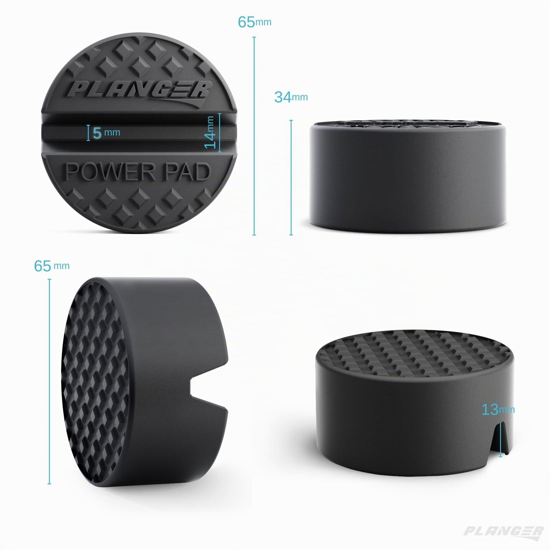 PLANGER® - Coussinet en Caoutchouc pour cric de Voiture - 4X Power Pad Plate (Convient à Toutes Les Voitures) 10 Ans de Garantie - Incassable 3t