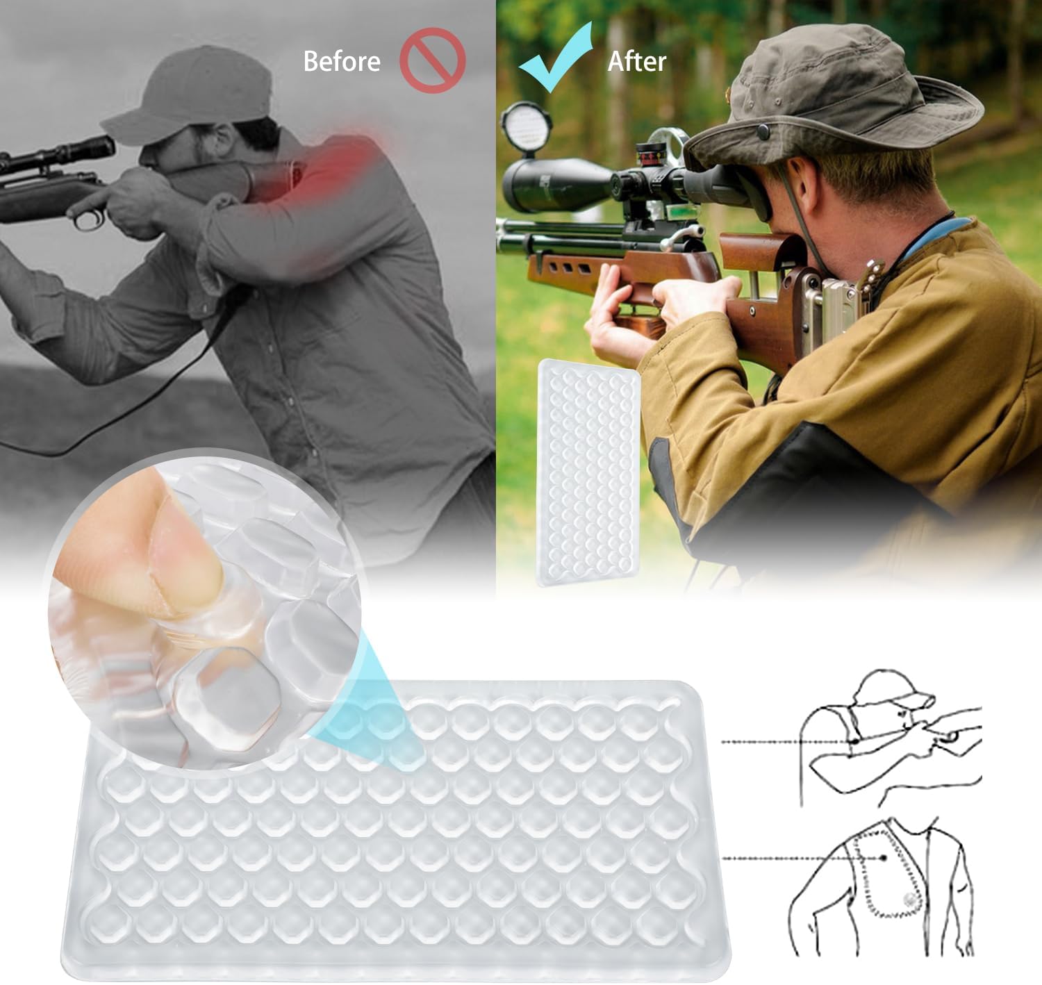 Ludex Recoil Pad Replace OEM Browning Reactar G3 Recoil Pad, for Shooting Shirt or Vests, Enhance Shooting Comfort with Precision and Durability, Shoulder Pads for Shooting Vests
