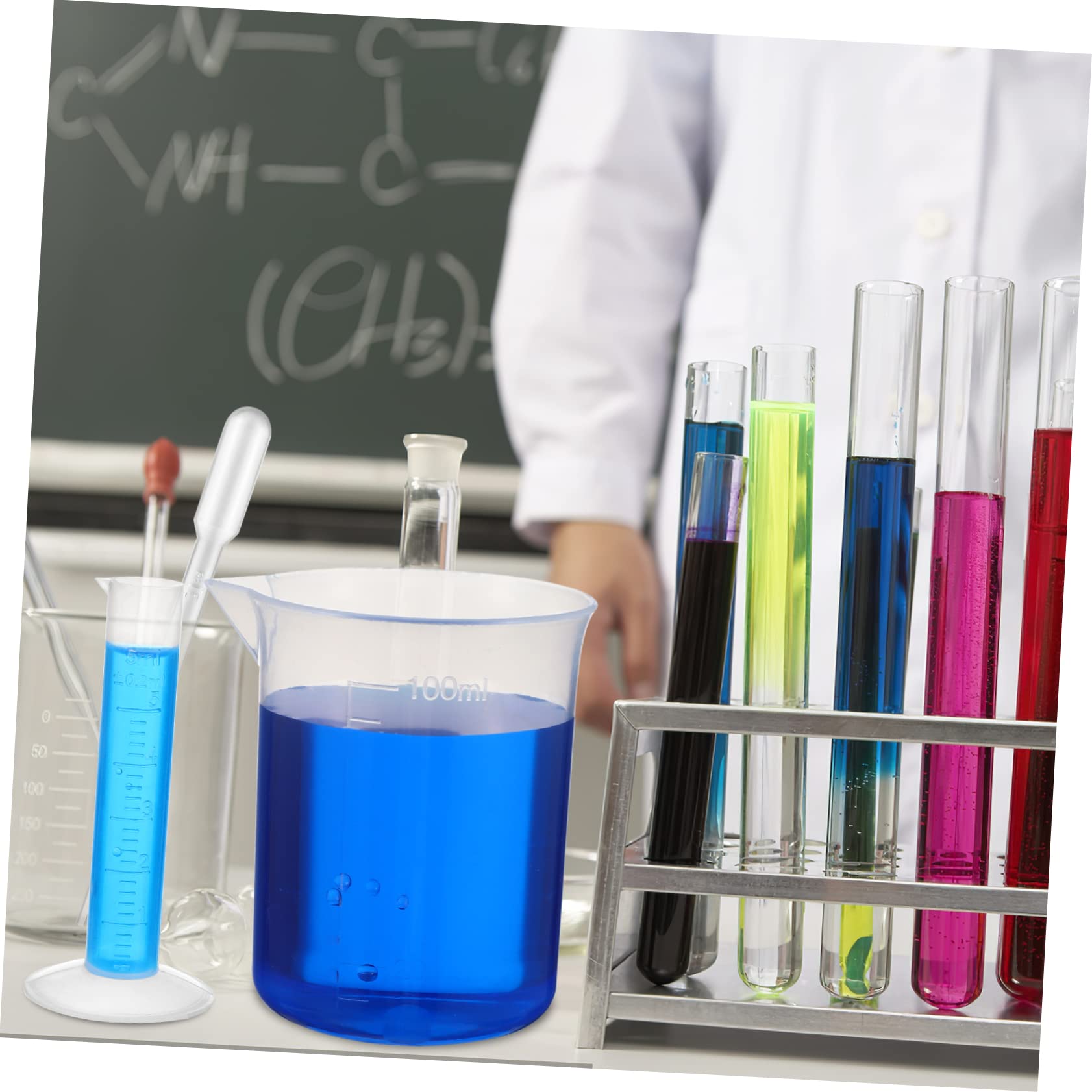 ULTECHNOVO 100ml Glass Graduated Measuring Cylinder With Stopper, Thickened Cylindrical Glass Measuring Cylinder For Laboratory Experiments, Accurate - View #9