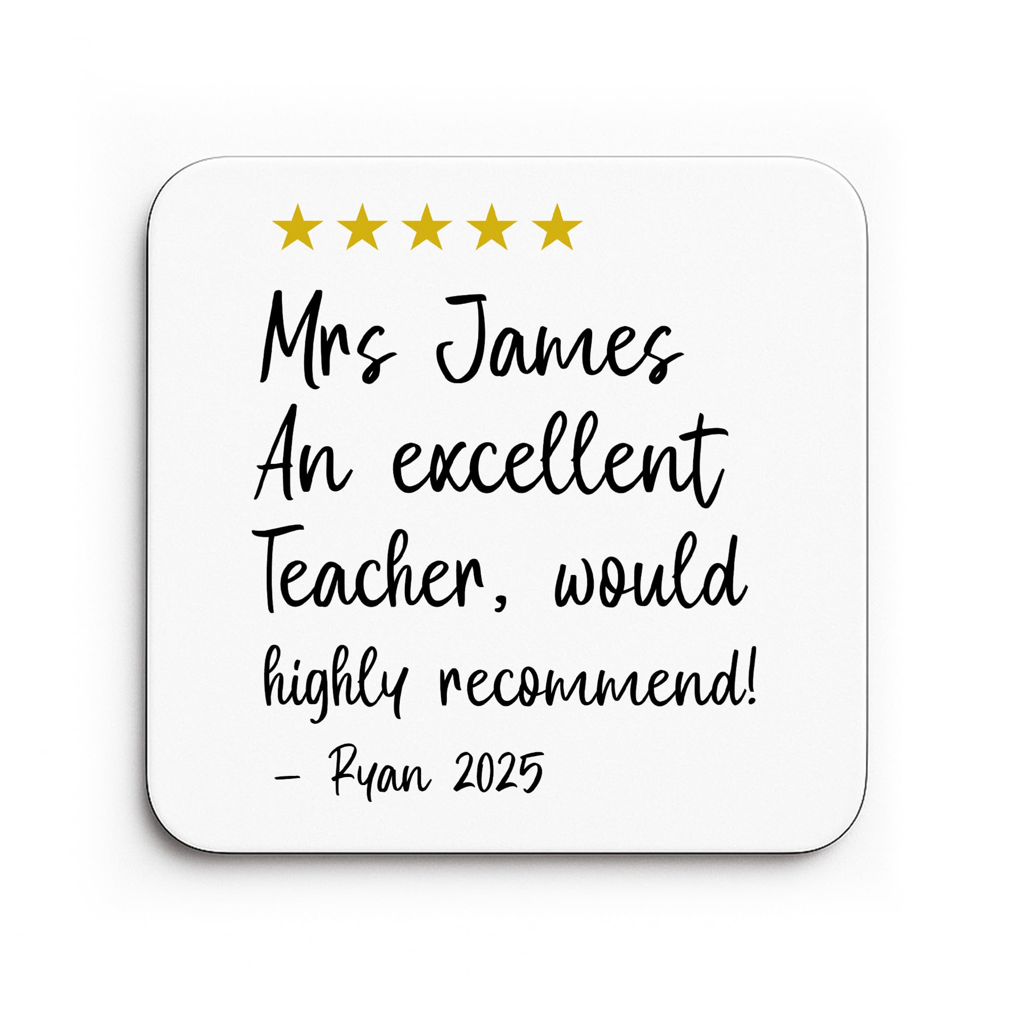Red Ocean Personalised Excellent Teacher Coaster Teacher Appreciation Gift Thank You Leaving School Nursery Gift From Student Child Keepsake