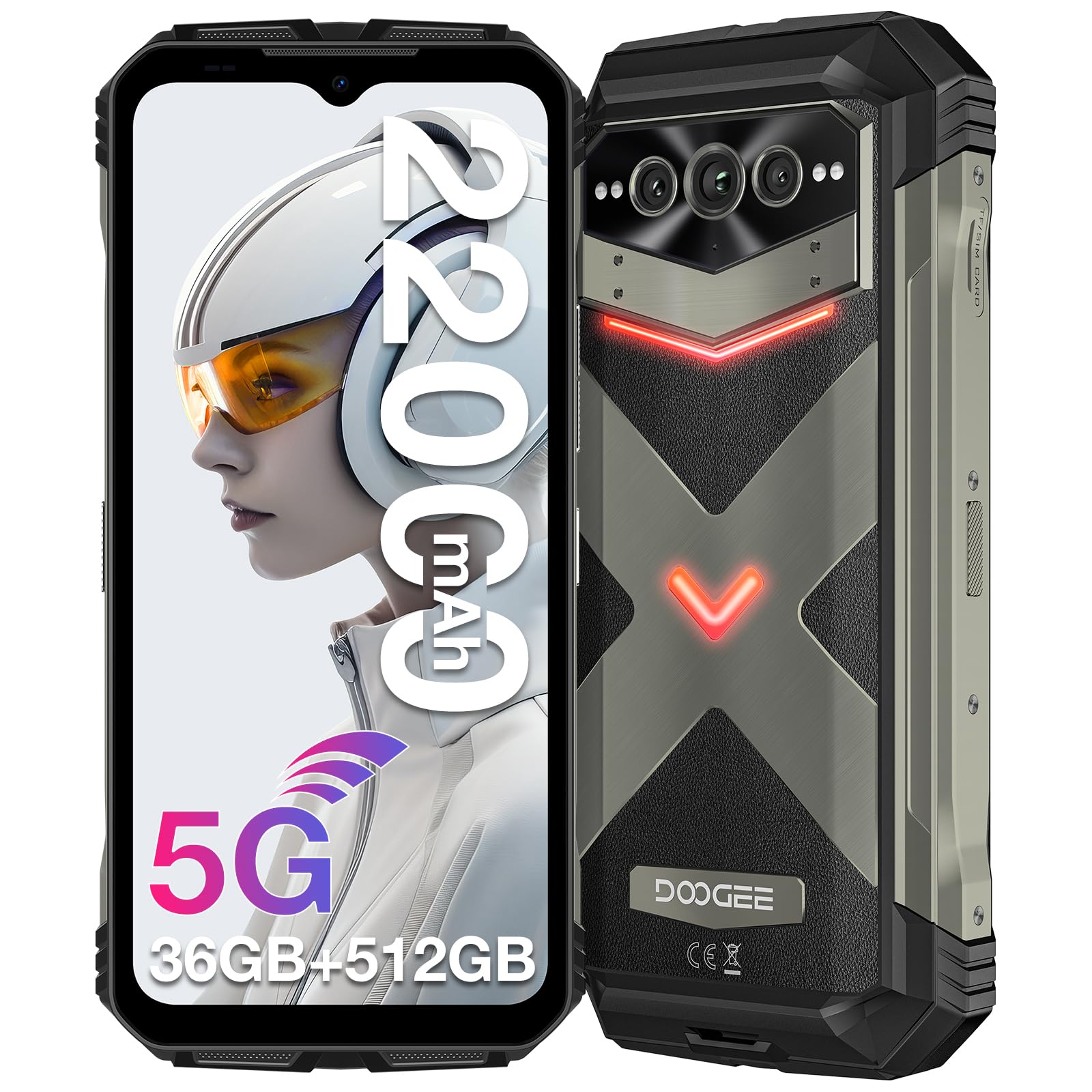 Sponsored Ad – DOOGEE VMAX PLUS Rugged Phone 5G, 22000mAh/33W Fast, 512GB ROM, 200MP+32MP Camera, 20MP Night Vision, 6.58" FHD+120Hz IPS Waterdrop Screen, Android Rugged Smartphone, NFC - Gray