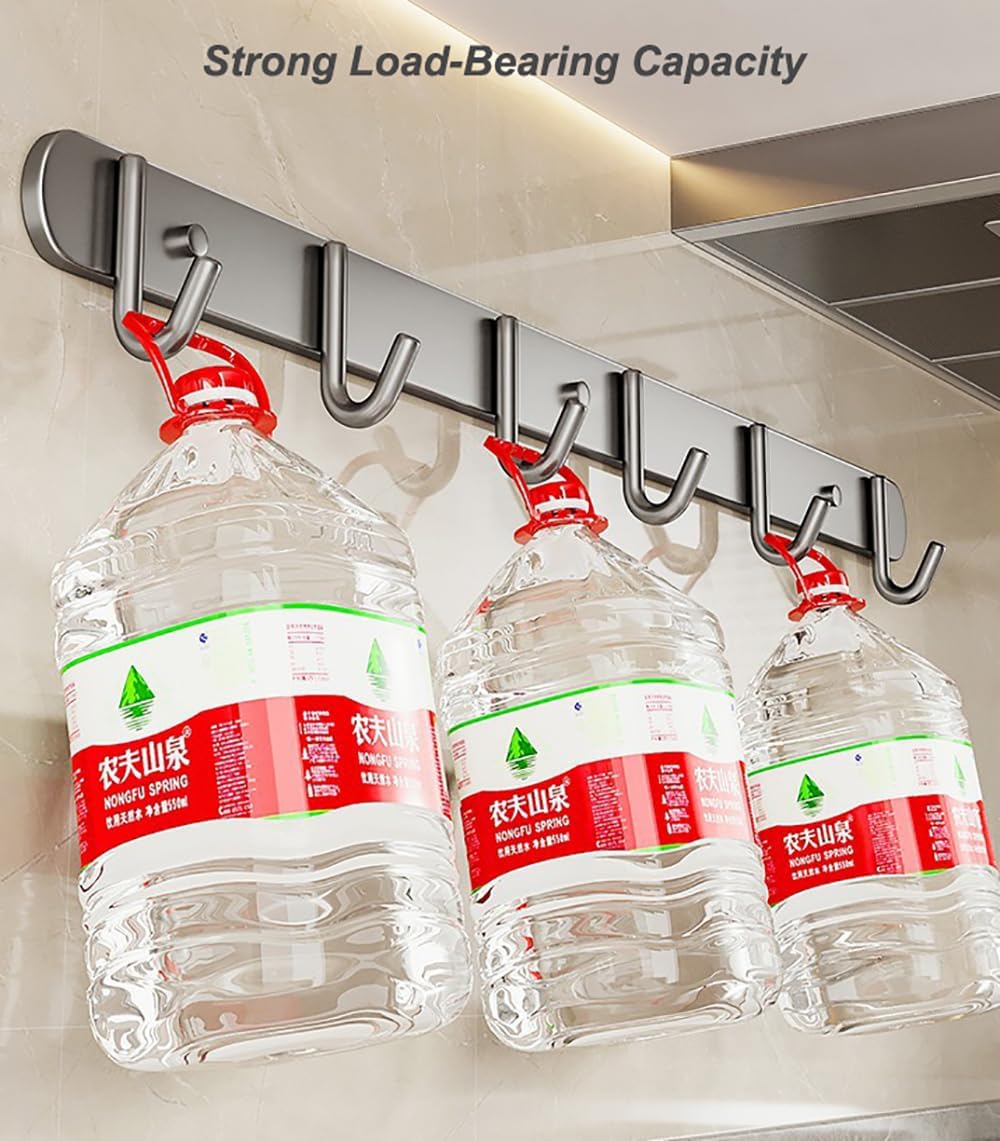 Kitchen Utensils Holder 2 Pieces Utensil Rack Stainless Steel Wall Mounted Hooks with Removable Utensils Holder(Gray,28cm)