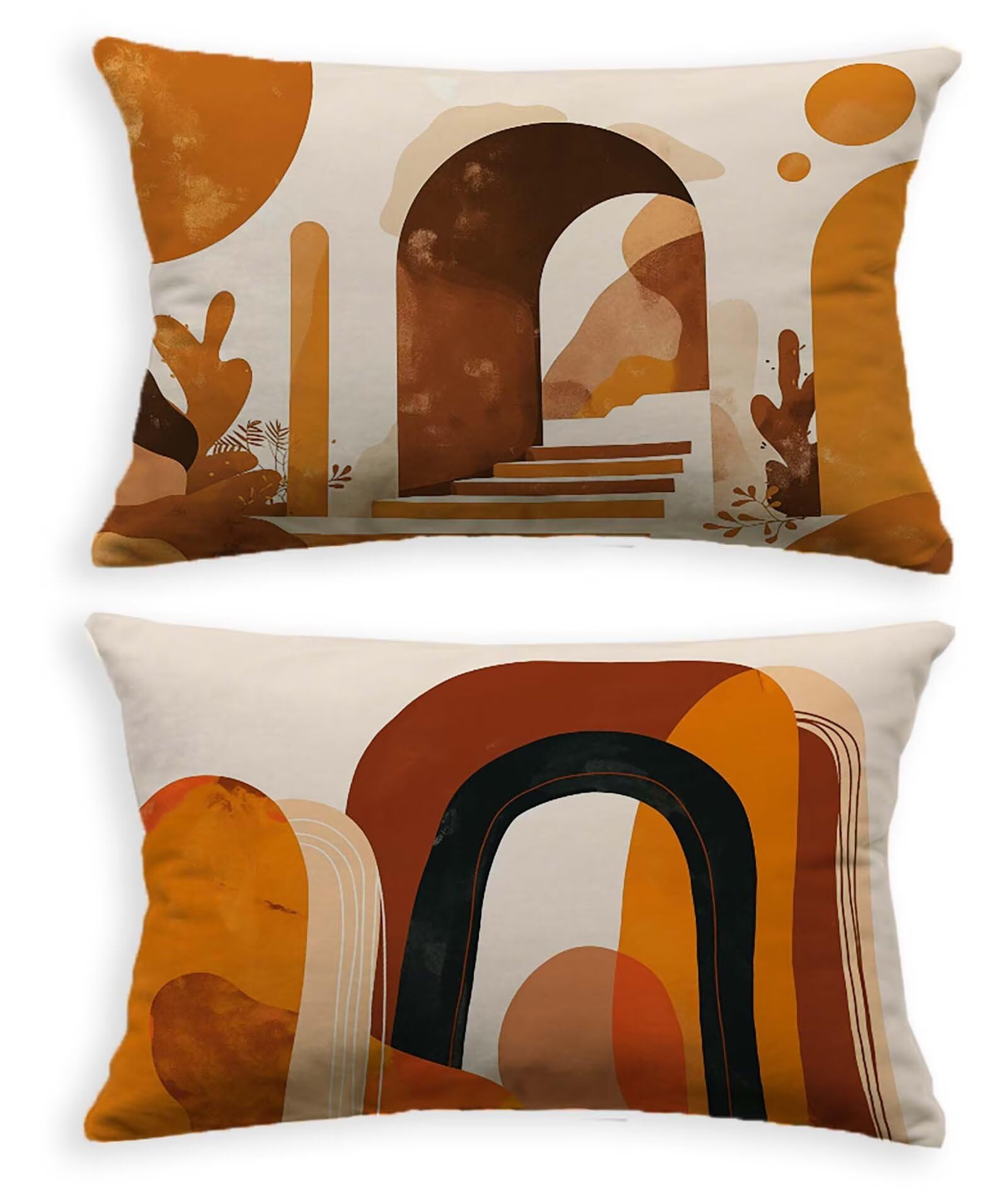 Housse de coussin brun taie oreiller 60x80 rectangulaire velours canapé chambre