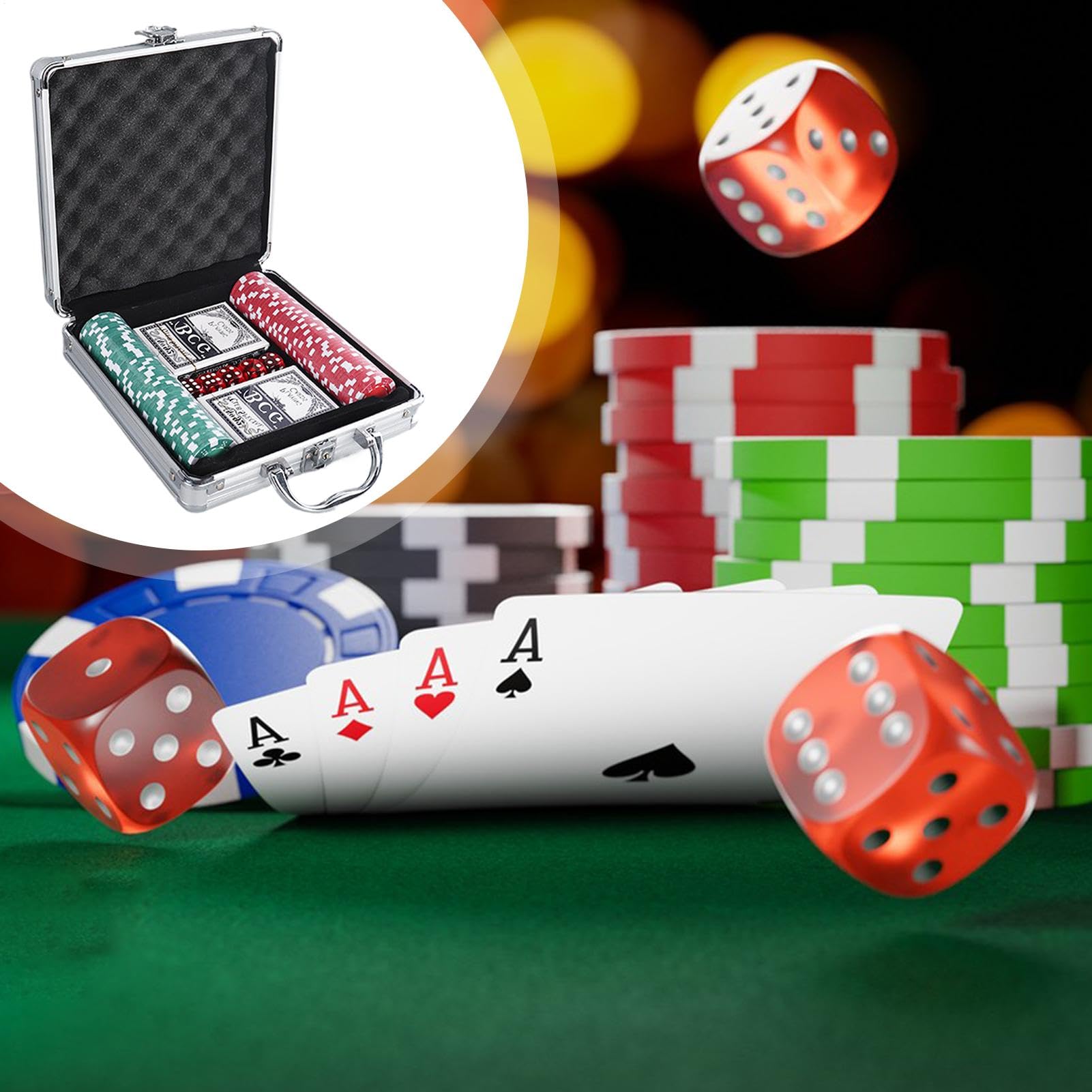 Genérico Poker Chips Set, Style Poker, Complete Chip, Texas Hold’em