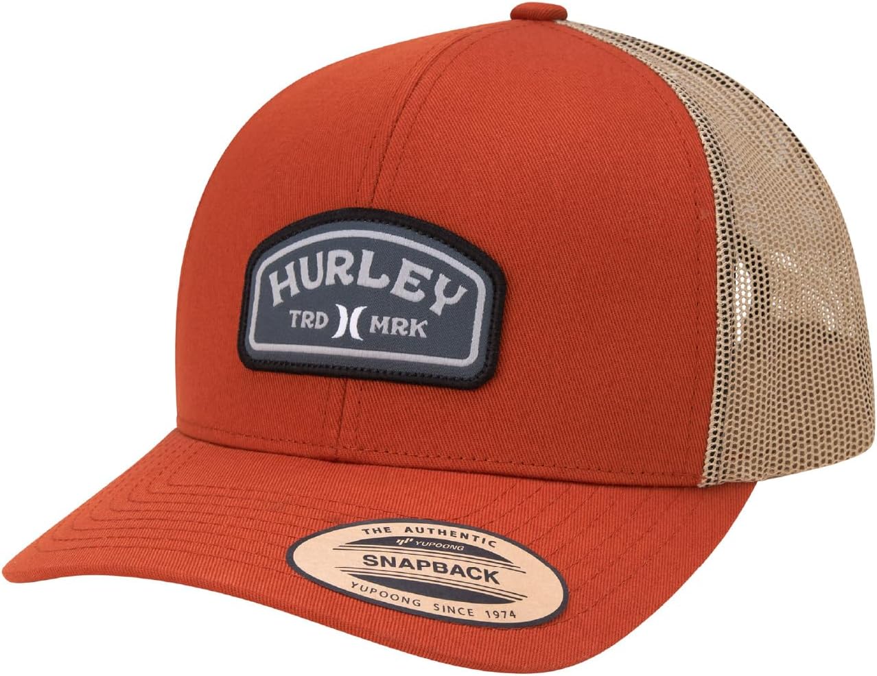 Hurley Men's Trucker Hat - Curved Bill Regular Fit Left Coast Baseball Cap for Men - Snap Back Mesh Panel Ball Cap