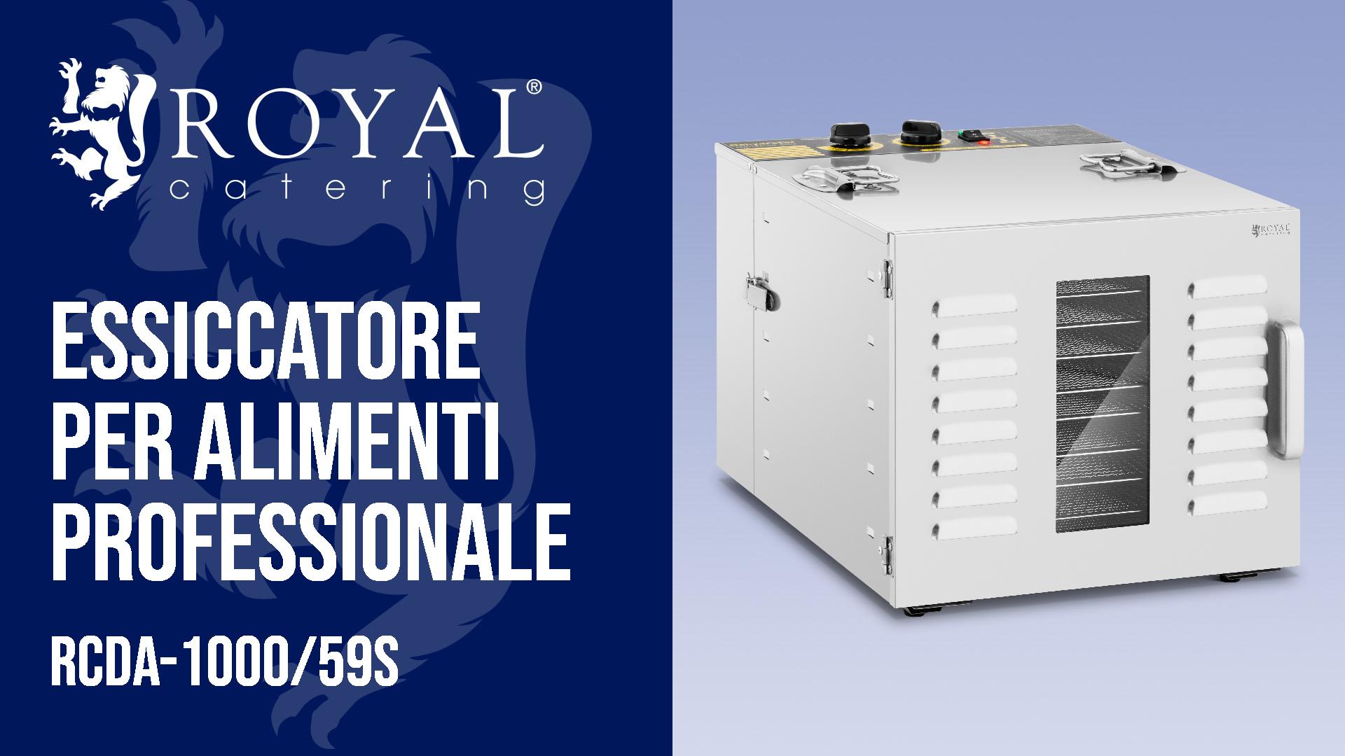 Essiccatore Alimenti Royal Catering RCDA-1000/59S - 1000W, 10 Ripiani, Acciaio Inox, Timer 15h - Foto 9