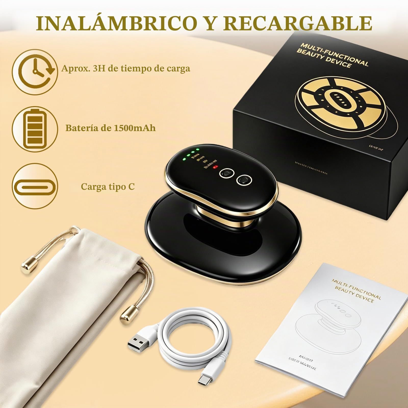 4 en 1 Masajeador Anticelulítico Eléctrico,Aparato Masajeador Corporal Profesional con Tecnologías EMS,SLIM y RF,Masajeador Celulitis para Abdomen,Glúteos,Piernas,Levantan,Aprietan y Suavizan la Piel