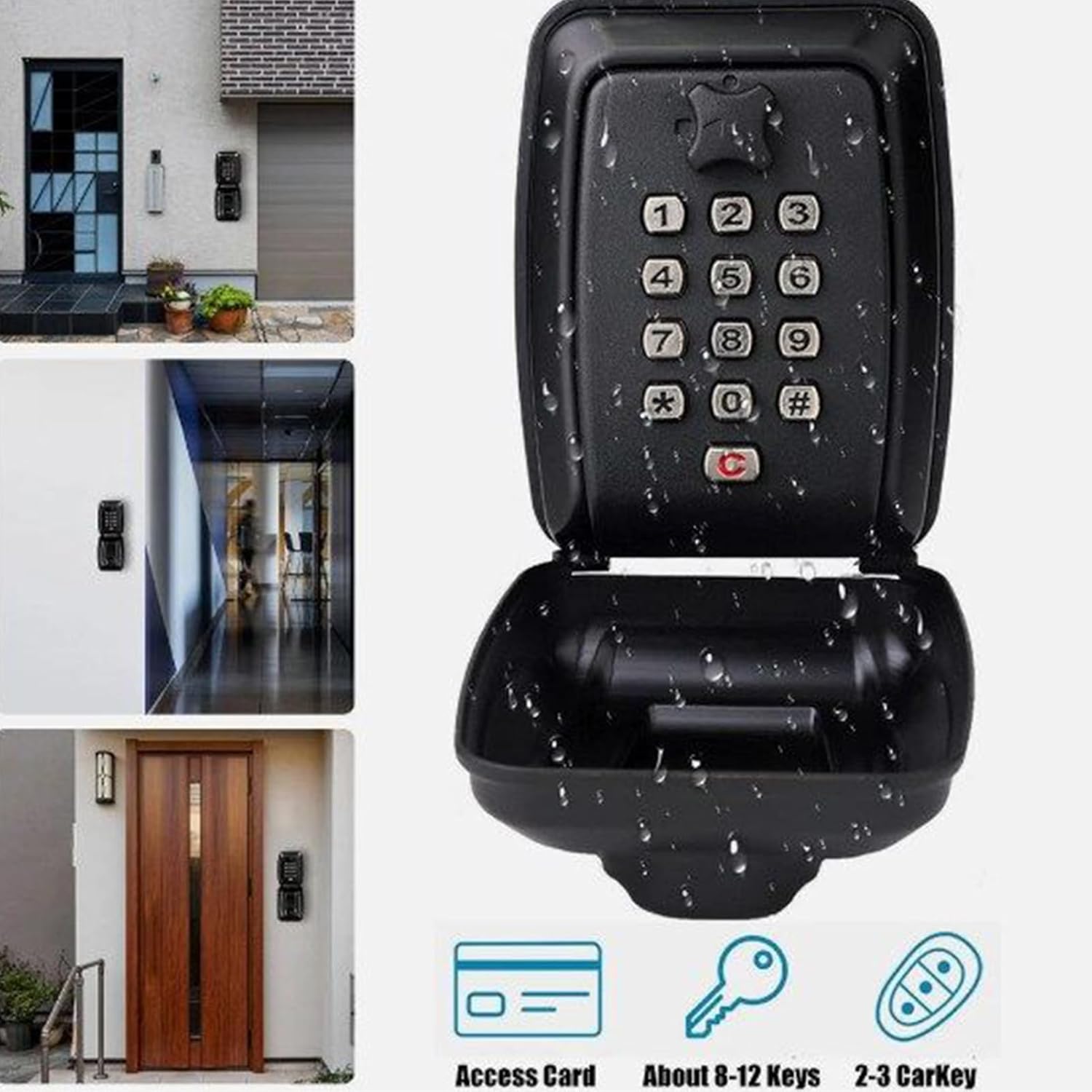 鍵ボックス - 屋外用ダイヤル式キーロックボックス 防犯防災 重厚仕様 蓋付き,ホームオーナー 賃貸居住者 学生 大人 高齢者向け