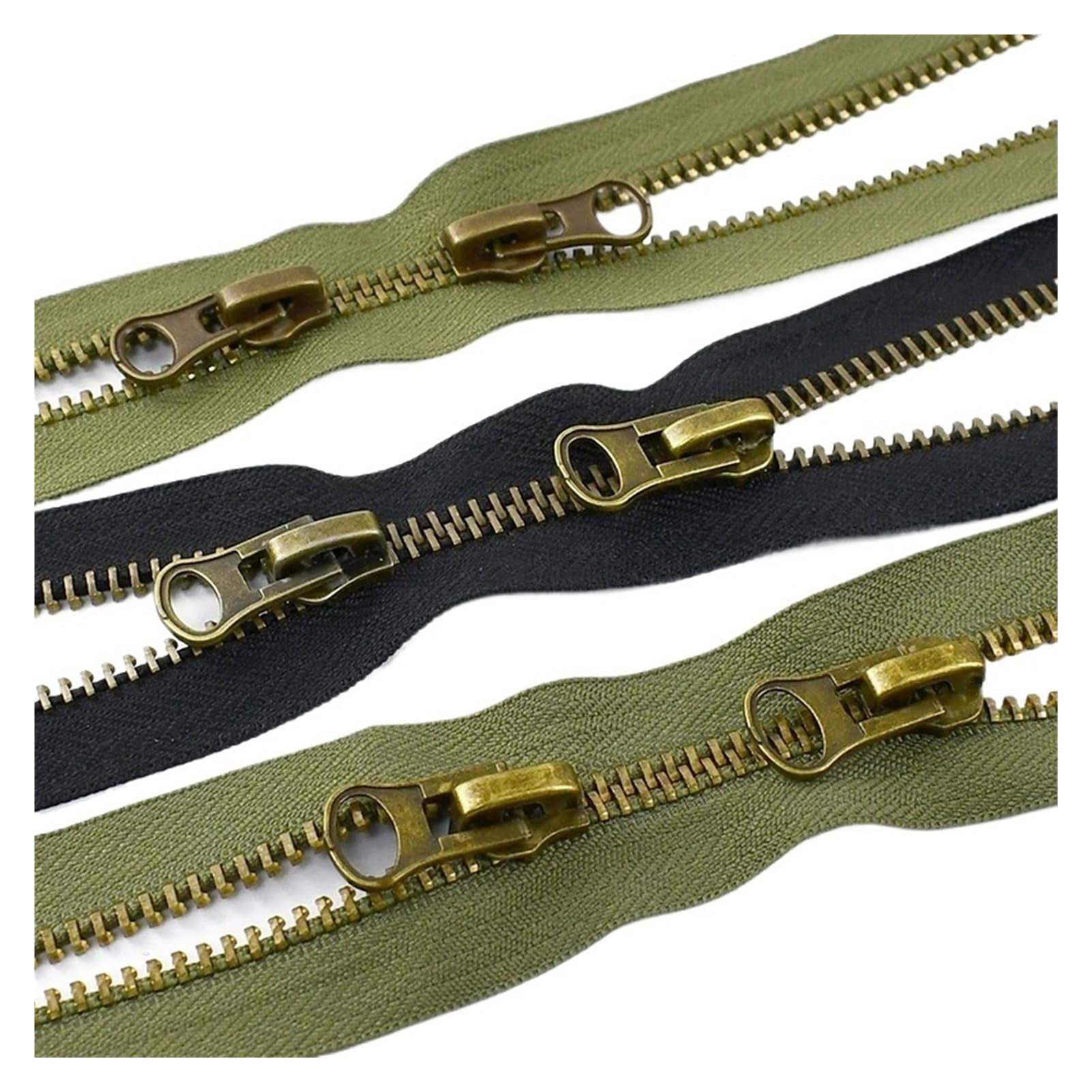 10 Stück 12–120 cm 8# Metall-Reißverschlüsse Doppelschieber Zwei-Wege-Reißverschluss for Mantel, Jacke, Tasche, Reißverschluss-Reparatur-Sets, DIY-Nähzubehör(Black,Open-End-90cm-1Pc)