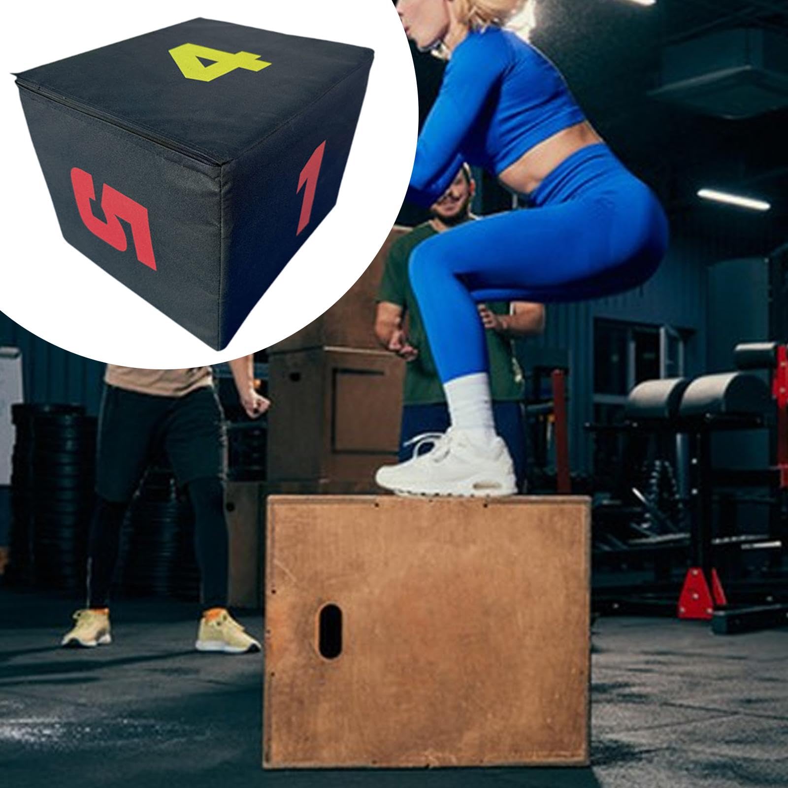 Cajón de Salto Pliométrico Cajón para Entrenamiento de Fuerza Acondicionamiento en Casa