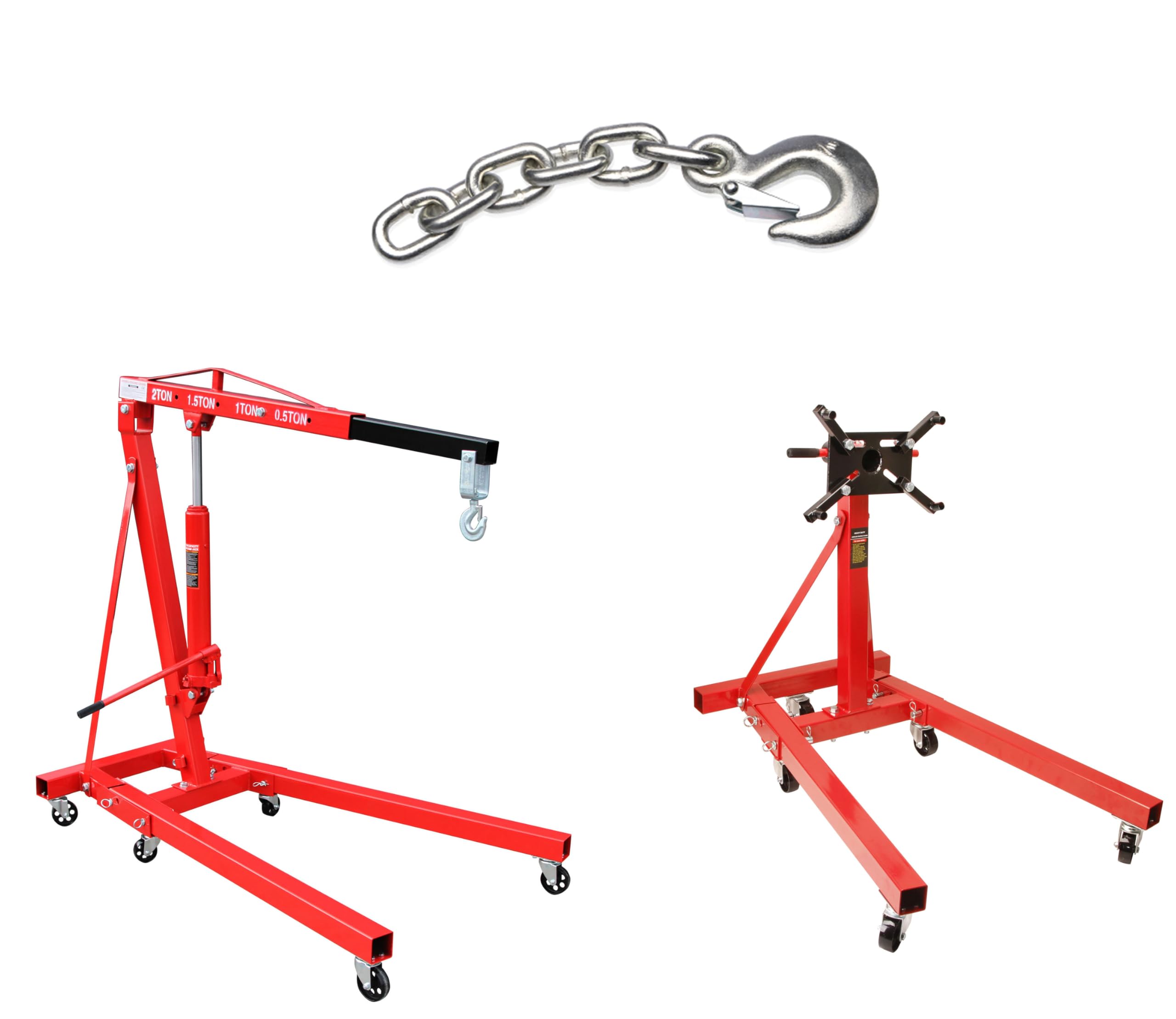 otgerlensker products Werkstattkran Motorkran mit Haken + Motorständer Motorhalter 900 KG + extra Kette
