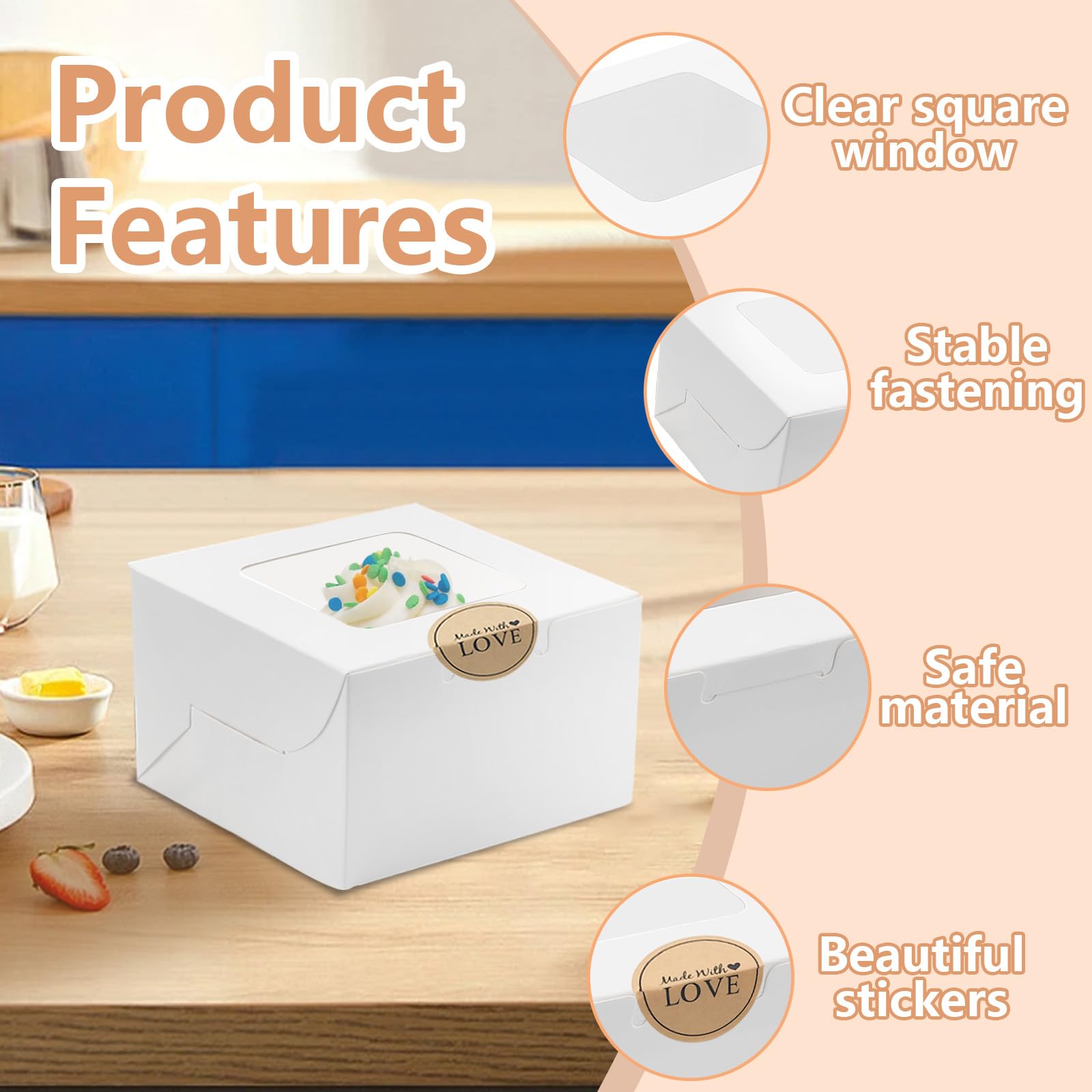 24 PCS Cupcake Boxes with Windows - Image 3