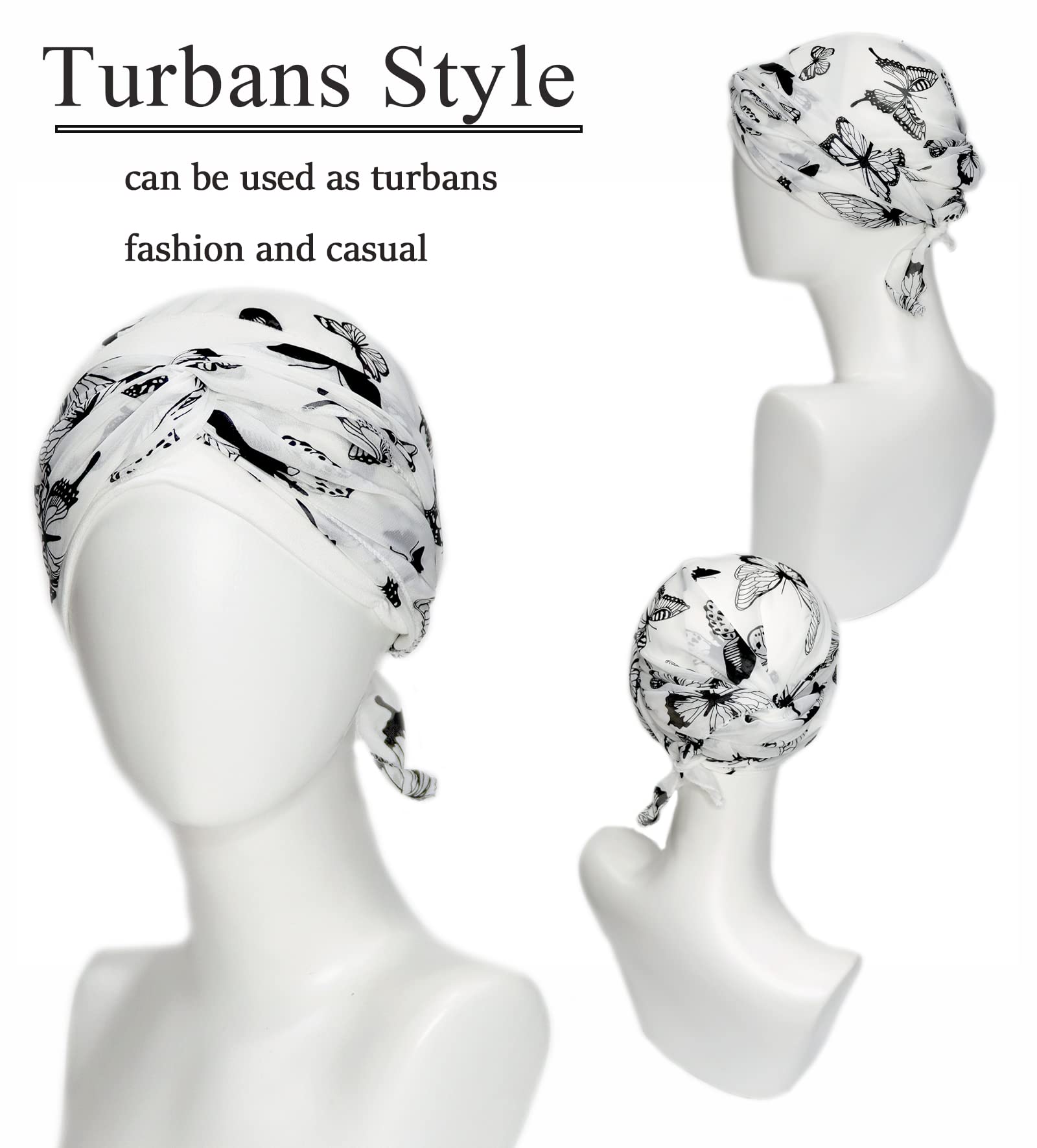 Couvre-chef pour femme - Bonnet de sommeil - Écharpe pour chauve - Chapeaux contre le cancer - Turbans
