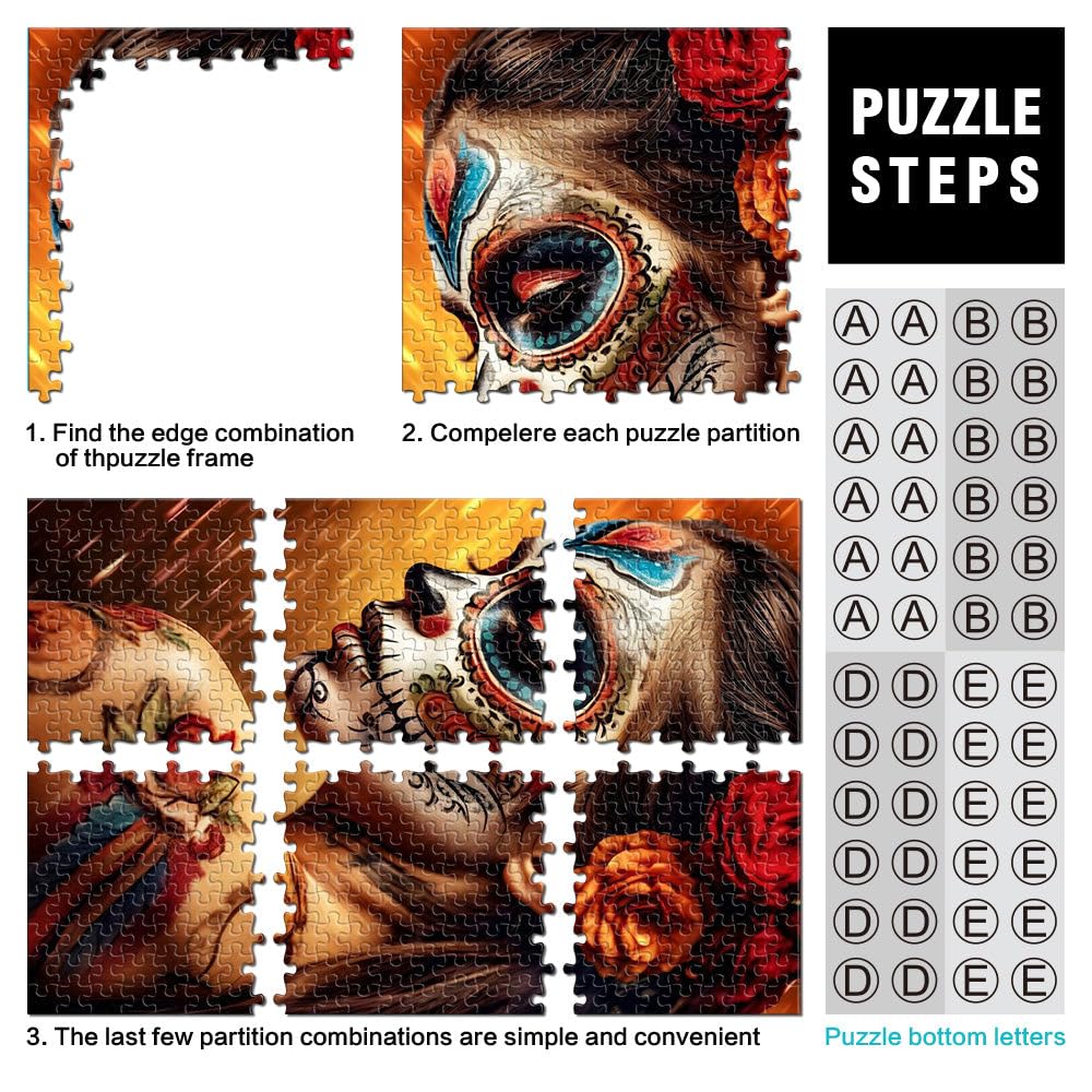 puzzle 2000 pezzi per adulti Ragazza del giorno dei morti Riduzione dello stress interessante Migliorare l'amore tra le coppie 70x100cm