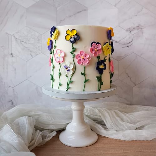 Miniatura 5 de O'Creme Pansy Royal - Flor de azúcar glaseado de 1-14 pulgadas, para decoración de pasteles, decoración para pasteles, decoración de cupcakes,